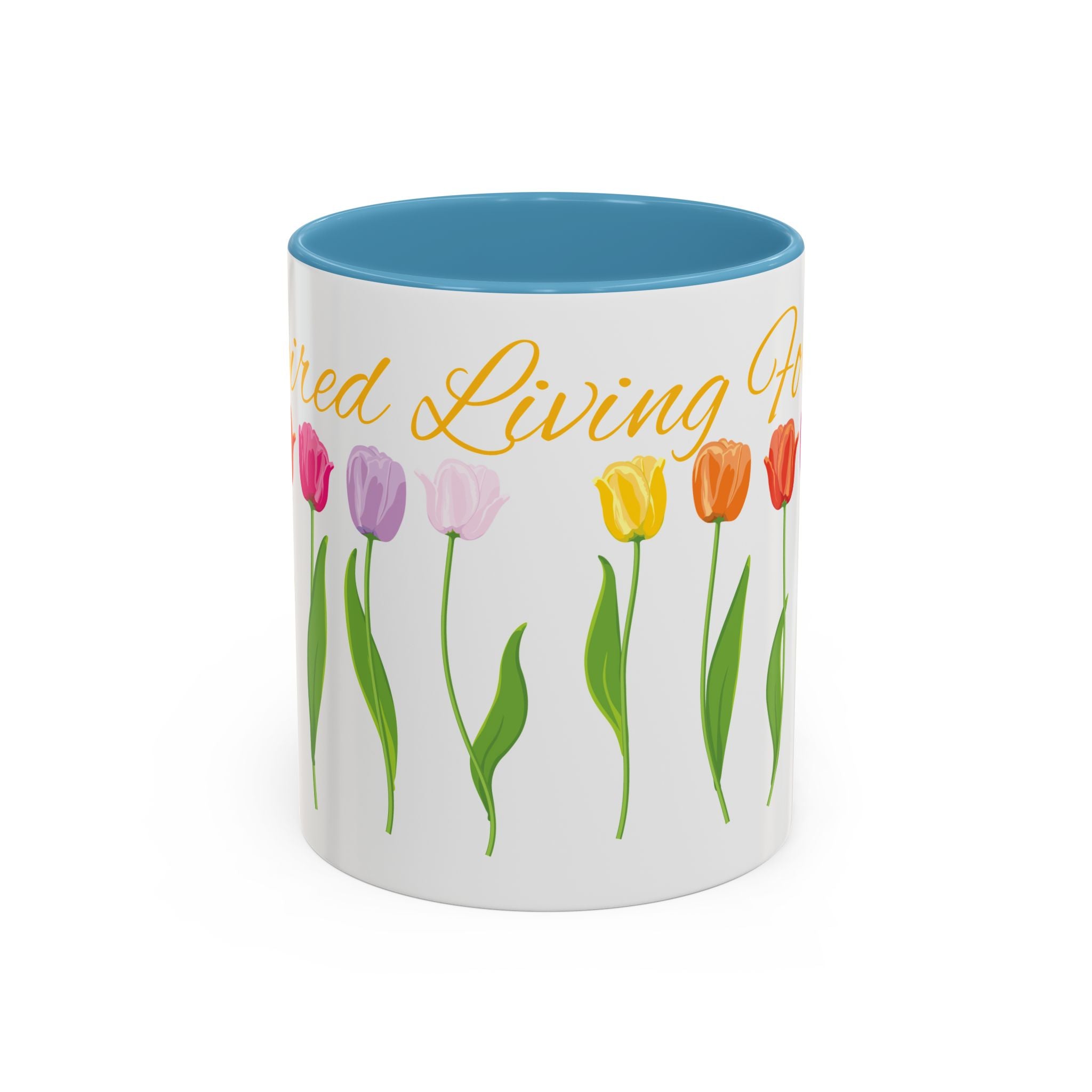 Floral Accent Coffee Mug, Colorful Tulip Design, Spring Gift, Mother's Day, Office Decor, Tea Lover's Cup, Flower Enthusiast