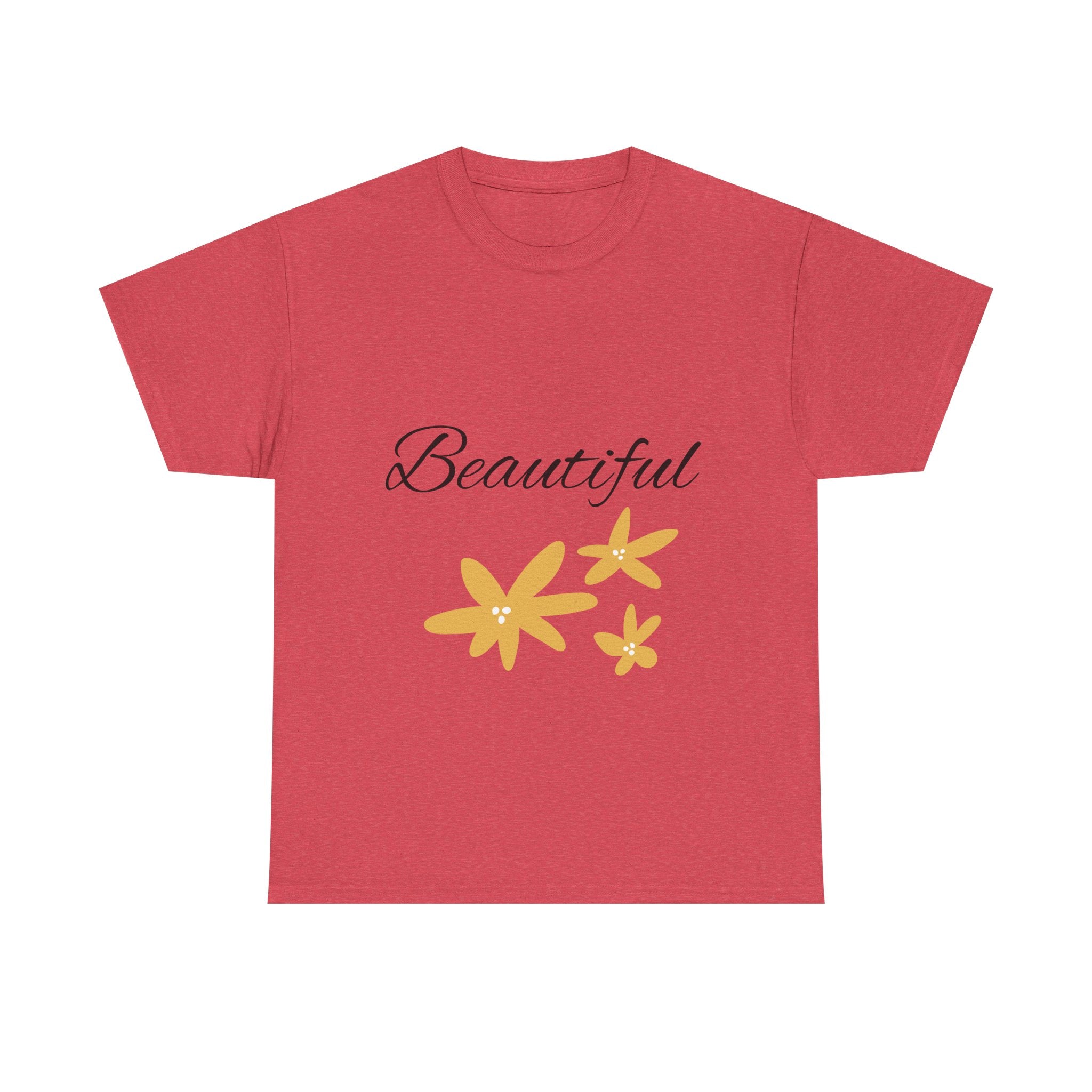 Beautiful Floral Unisex Heavy Cotton Tee, Inspirational Shirt, Gift for Her, Casual Wear, Spring Fashion, Everyday Comfort
