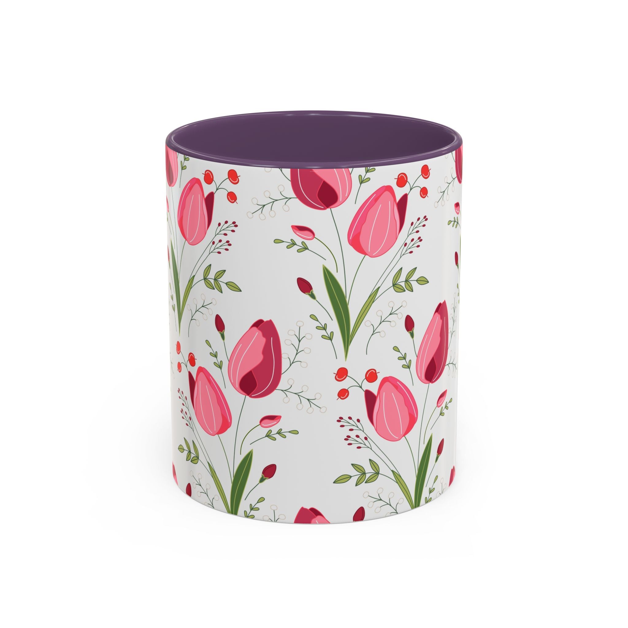 Elegant Floral Accent Coffee Mug - 11oz or 15oz, Perfect for Tea Lovers, Mother's Day Gift, Home Decor, Coffee Accessories