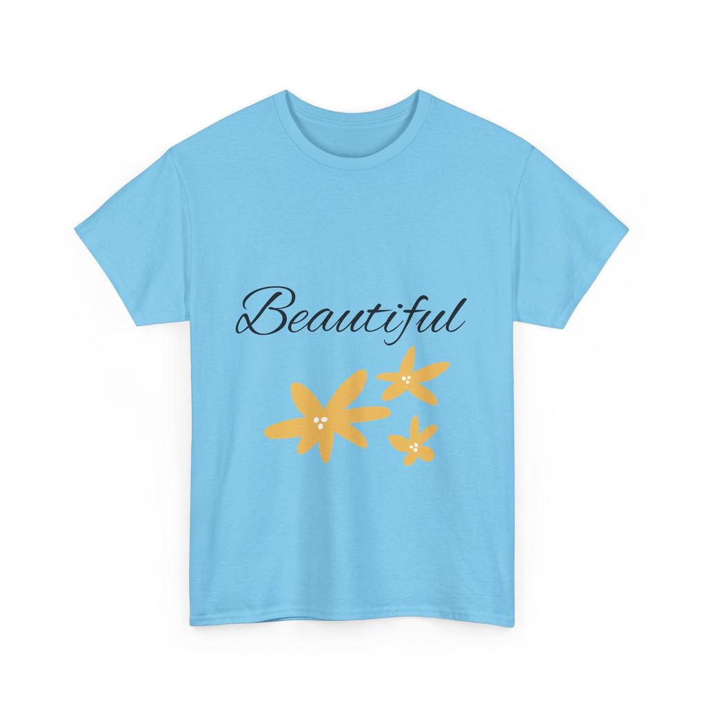 Beautiful Floral Unisex Heavy Cotton Tee, Inspirational Shirt, Gift for Her, Casual Wear, Spring Fashion, Everyday Comfort