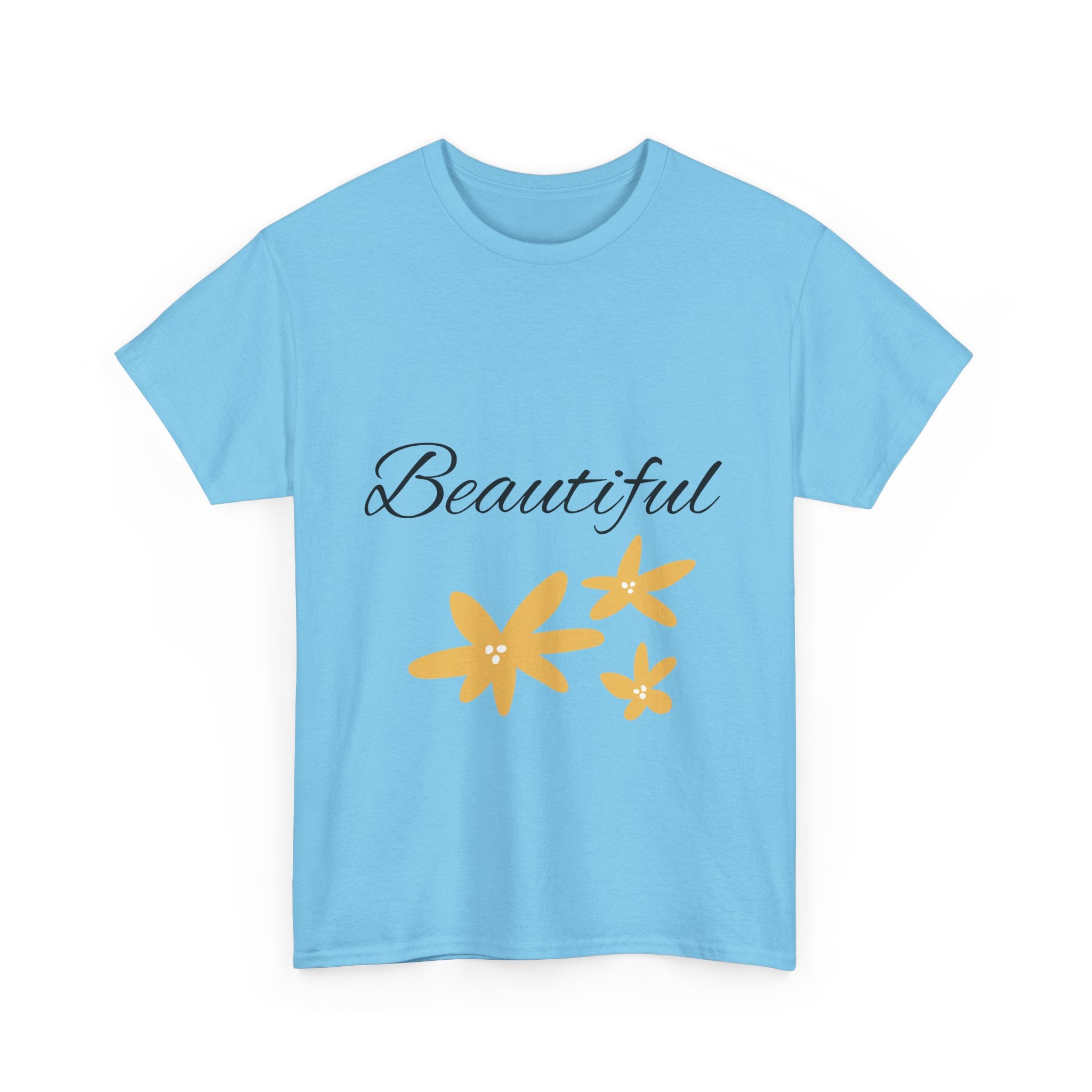 Beautiful Floral Unisex Heavy Cotton Tee, Inspirational Shirt, Gift for Her, Casual Wear, Spring Fashion, Everyday Comfort