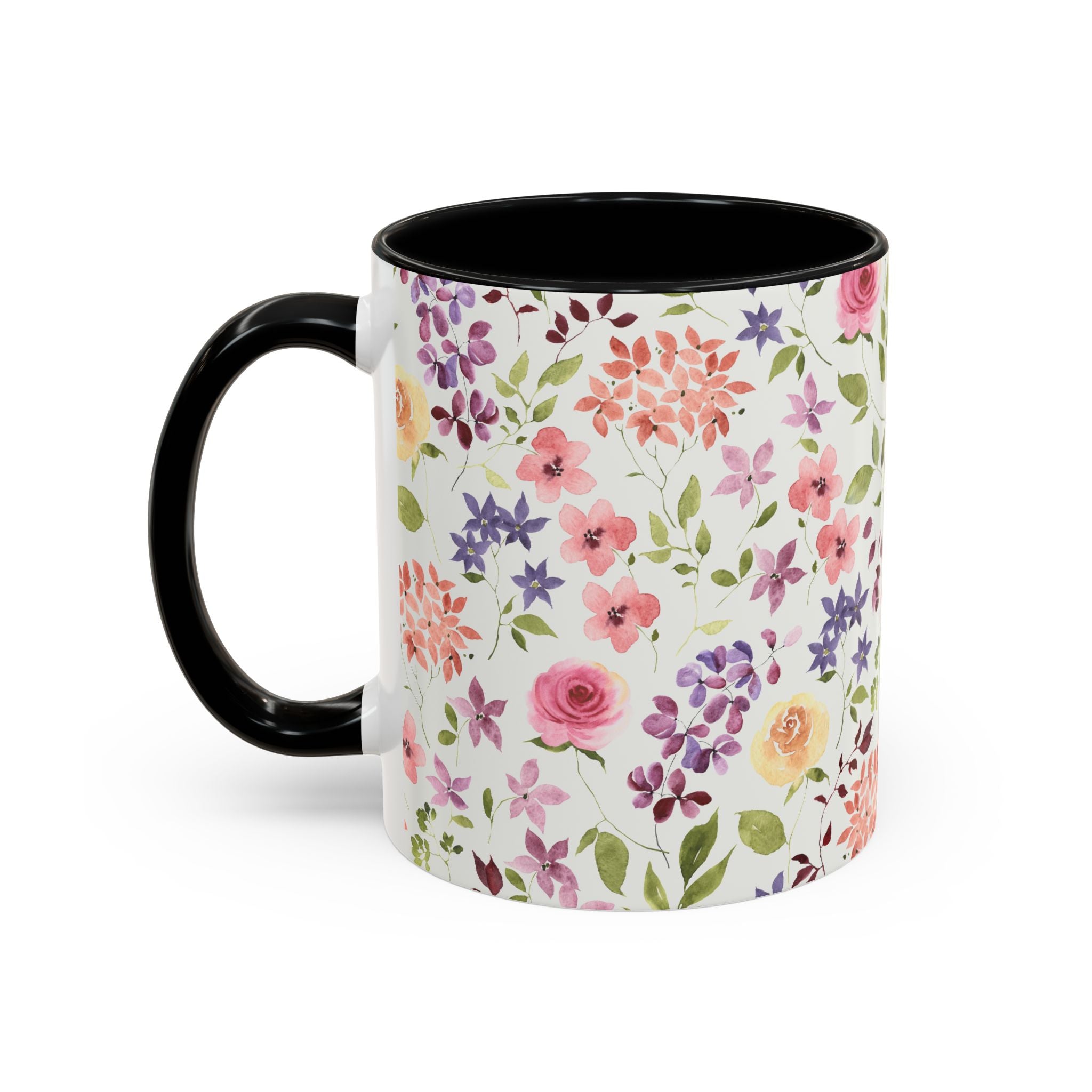 Floral Accent Coffee Mug – Perfect Gift for Tea Lovers, Unique Flower Design, Home Decor, Mother's Day, Birthday Present