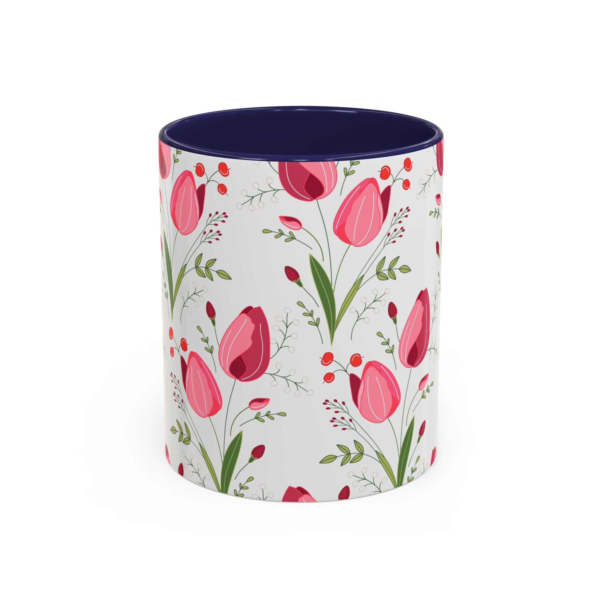 Elegant Floral Accent Coffee Mug - 11oz or 15oz, Perfect for Tea Lovers, Mother's Day Gift, Home Decor, Coffee Accessories