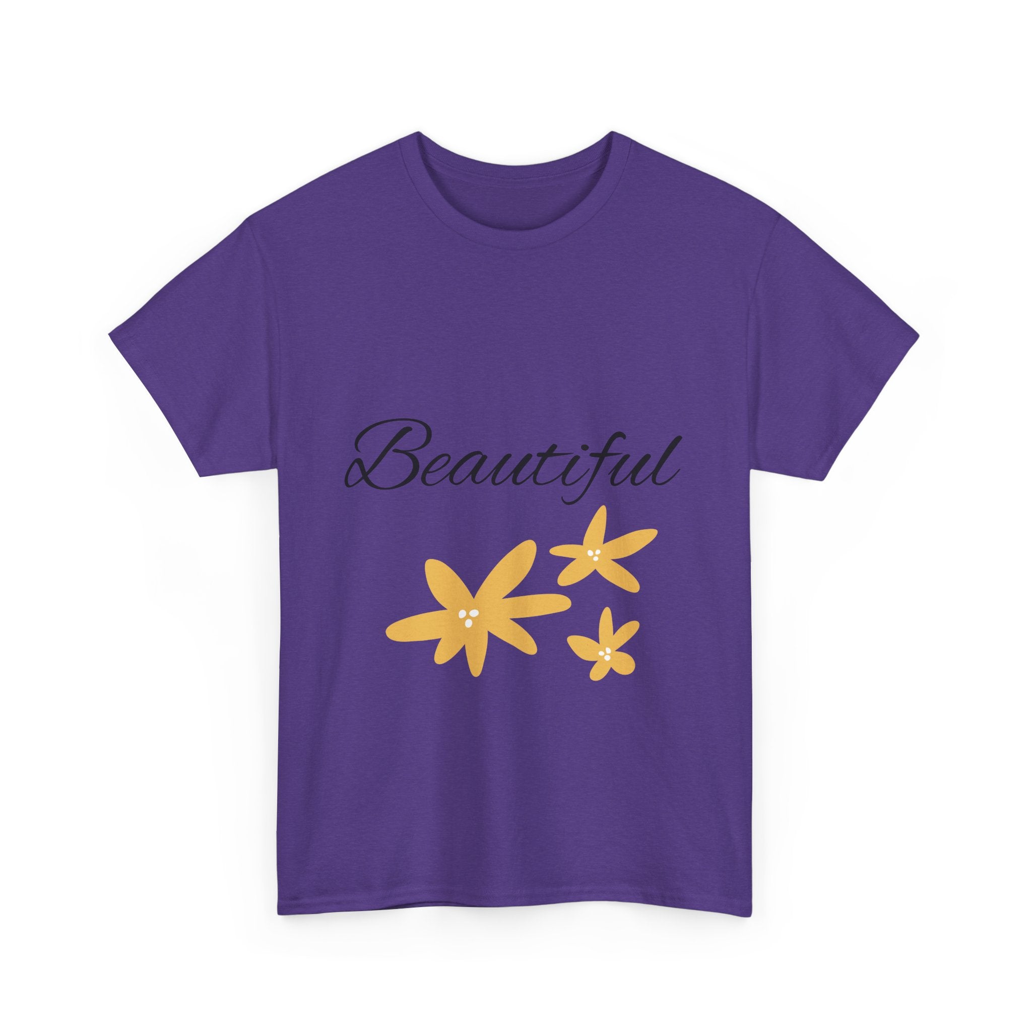 Beautiful Floral Unisex Heavy Cotton Tee, Inspirational Shirt, Gift for Her, Casual Wear, Spring Fashion, Everyday Comfort
