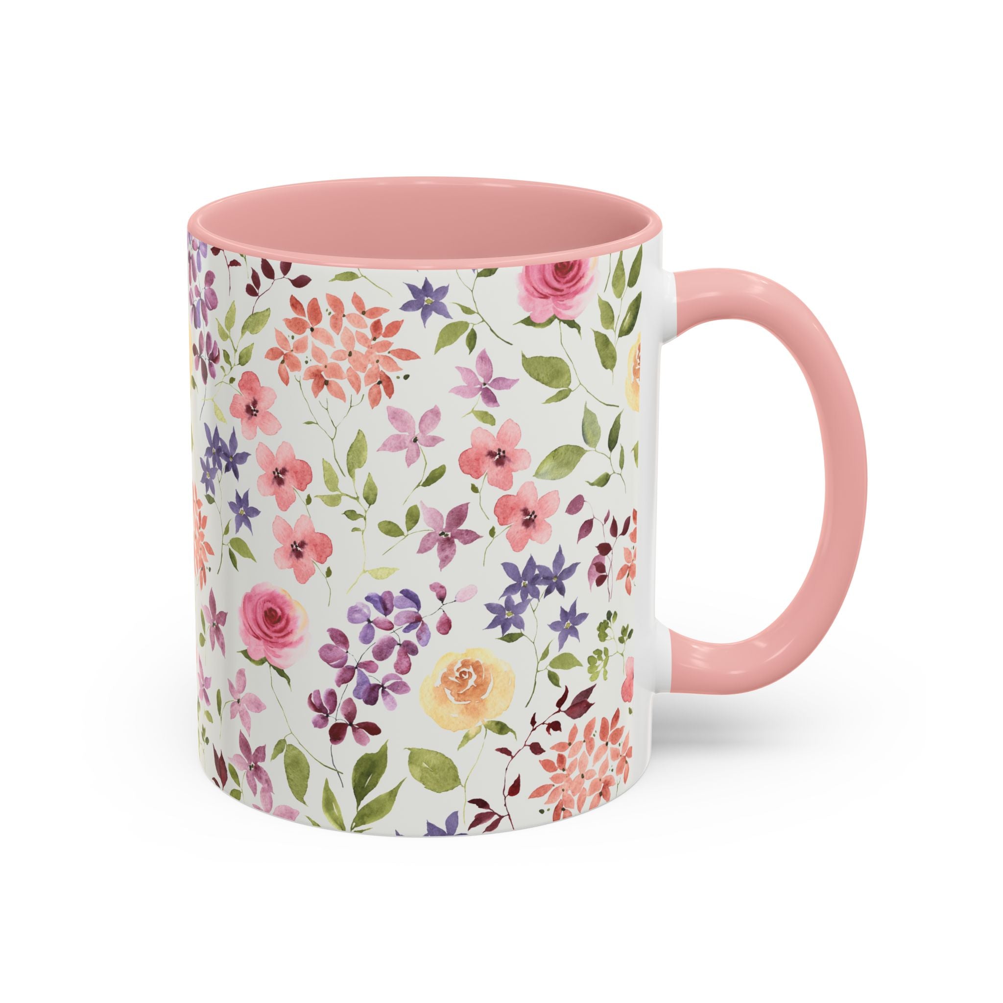 Floral Accent Coffee Mug – Perfect Gift for Tea Lovers, Unique Flower Design, Home Decor, Mother's Day, Birthday Present