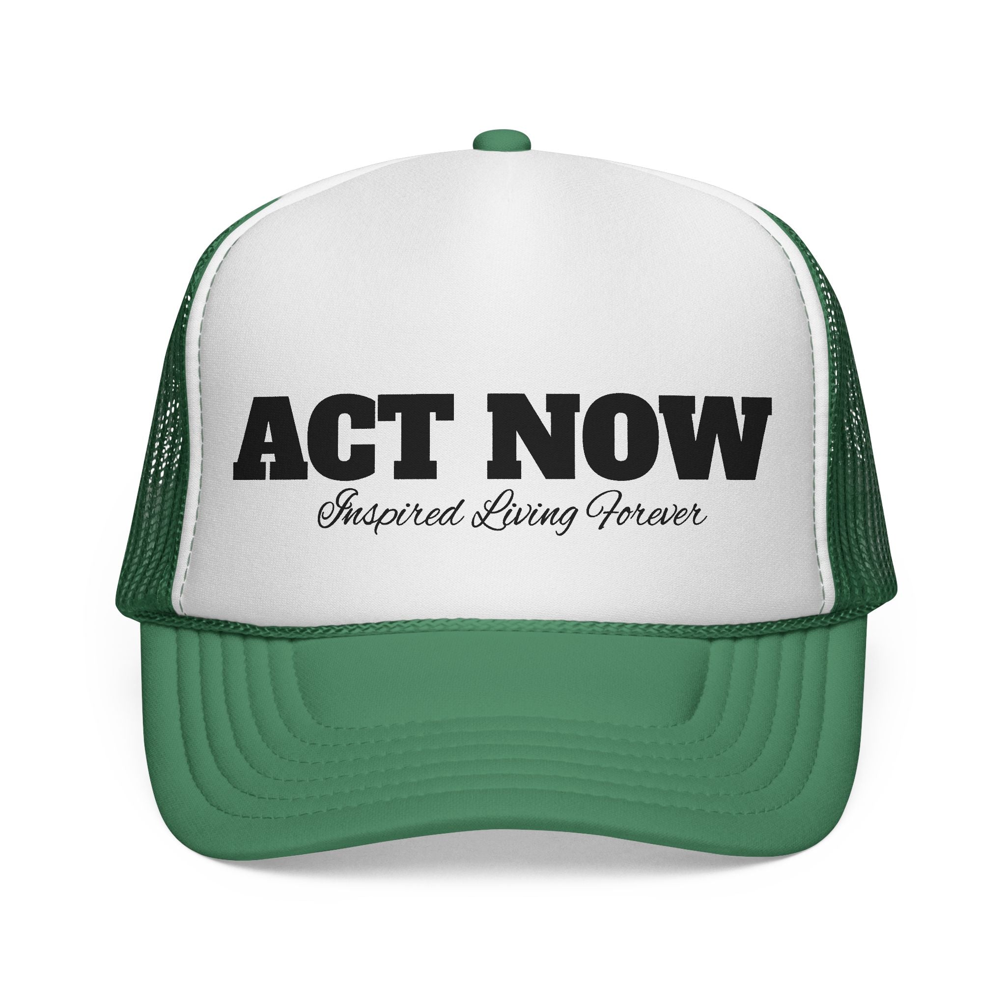 Eye-Catching "Act Now" Trucker Cap, Fun Hat for Festivals, Summer Style, Statement Accessory, Gift for Trendsetters