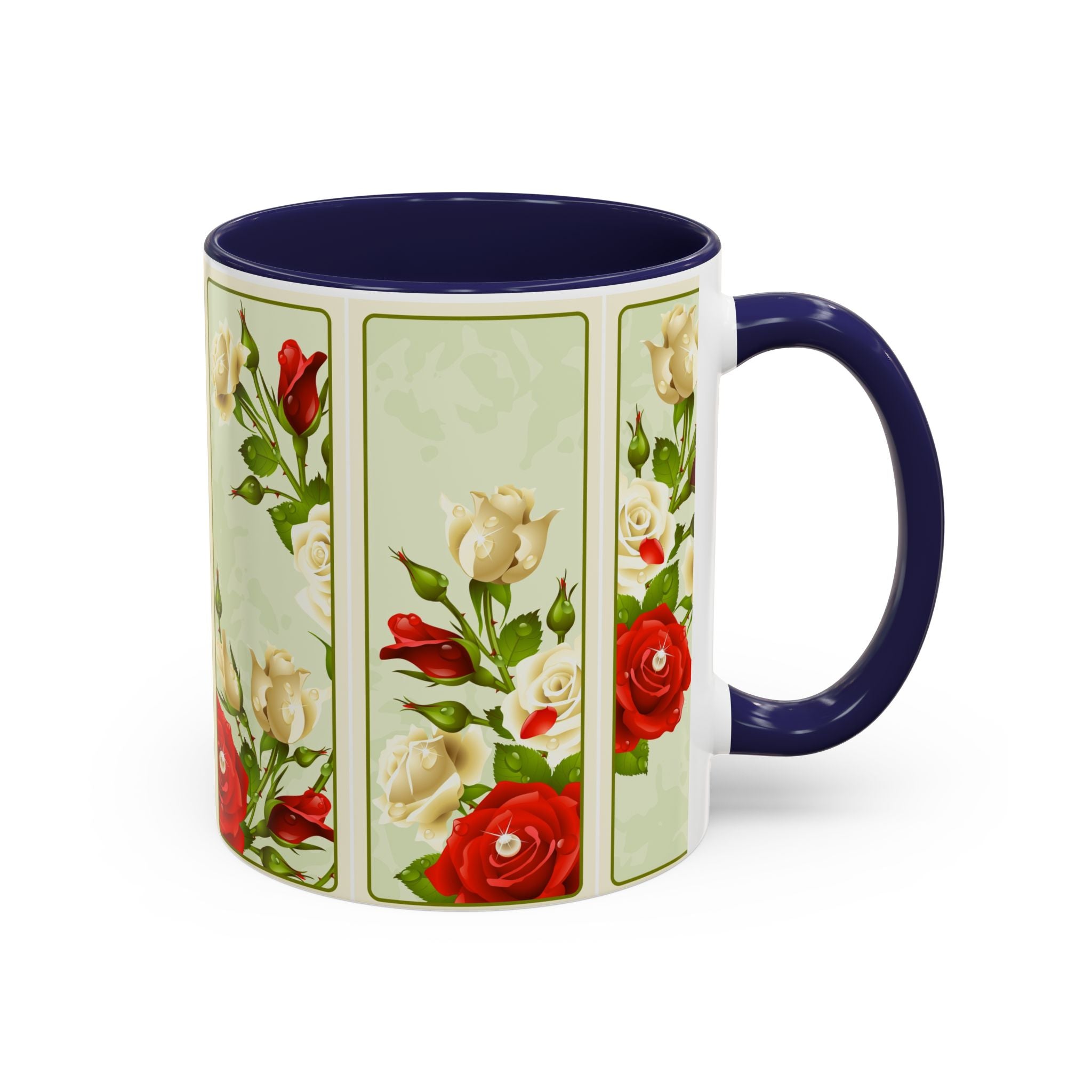 Floral Accent Coffee Mug - Elegant Rose Design, Perfect Gift for Mother's Day, Birthday, Home Decor, Tea Lovers, Vintage Style.