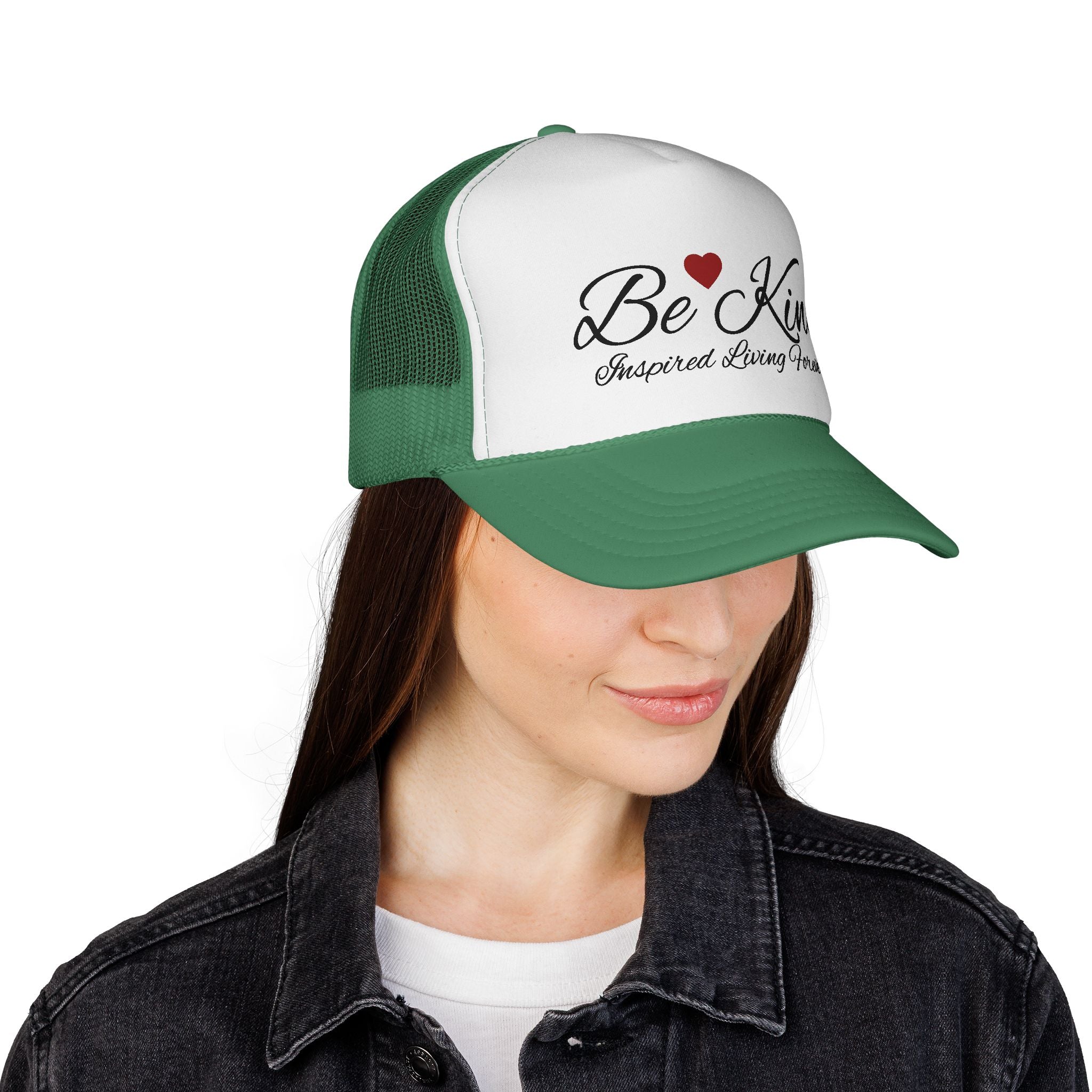 Be Kind Trucker Cap, Casual Hat, Gift for Friends, Heart Design Cap, Positive Message Hat