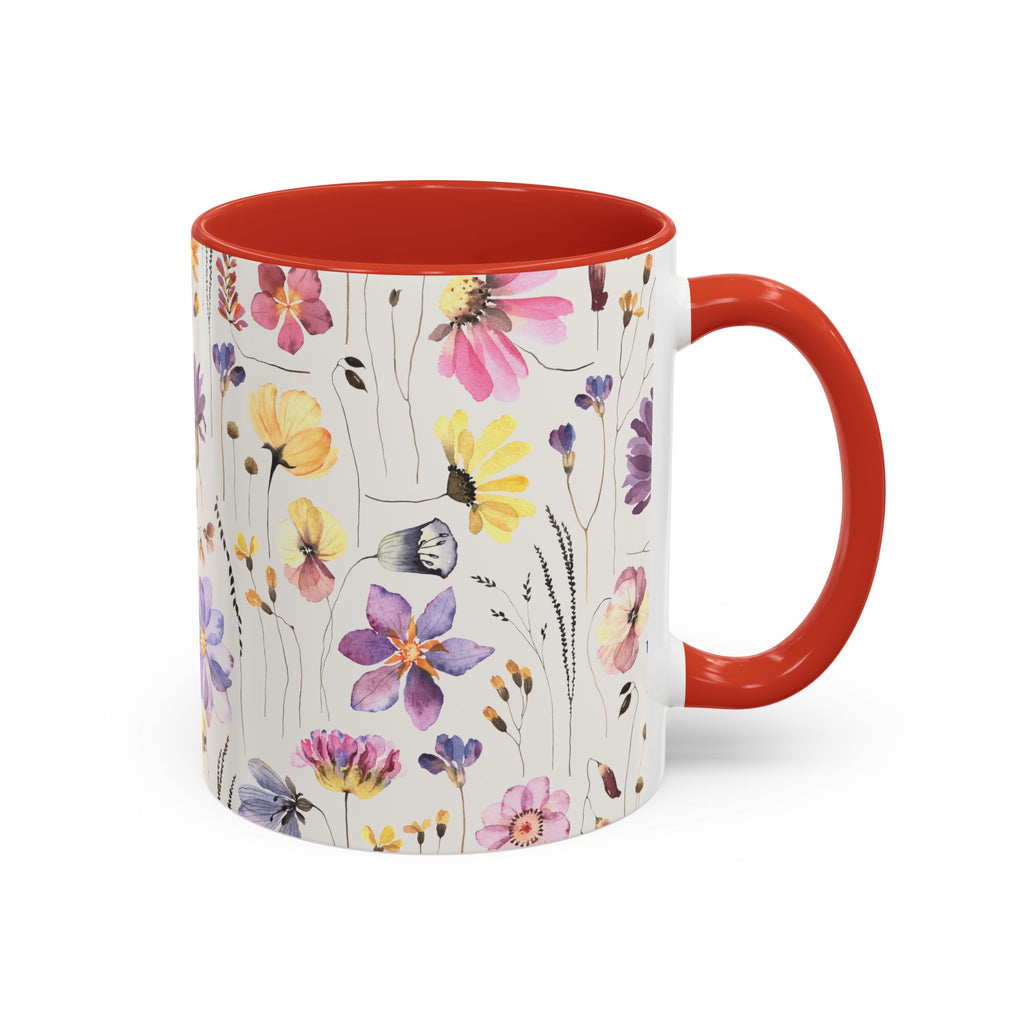 Floral Accent Coffee Mug - Perfect Gift for Nature Lovers, Ideal for Birthdays, Mother's Day, Home Decor, Flower Enthusiasts