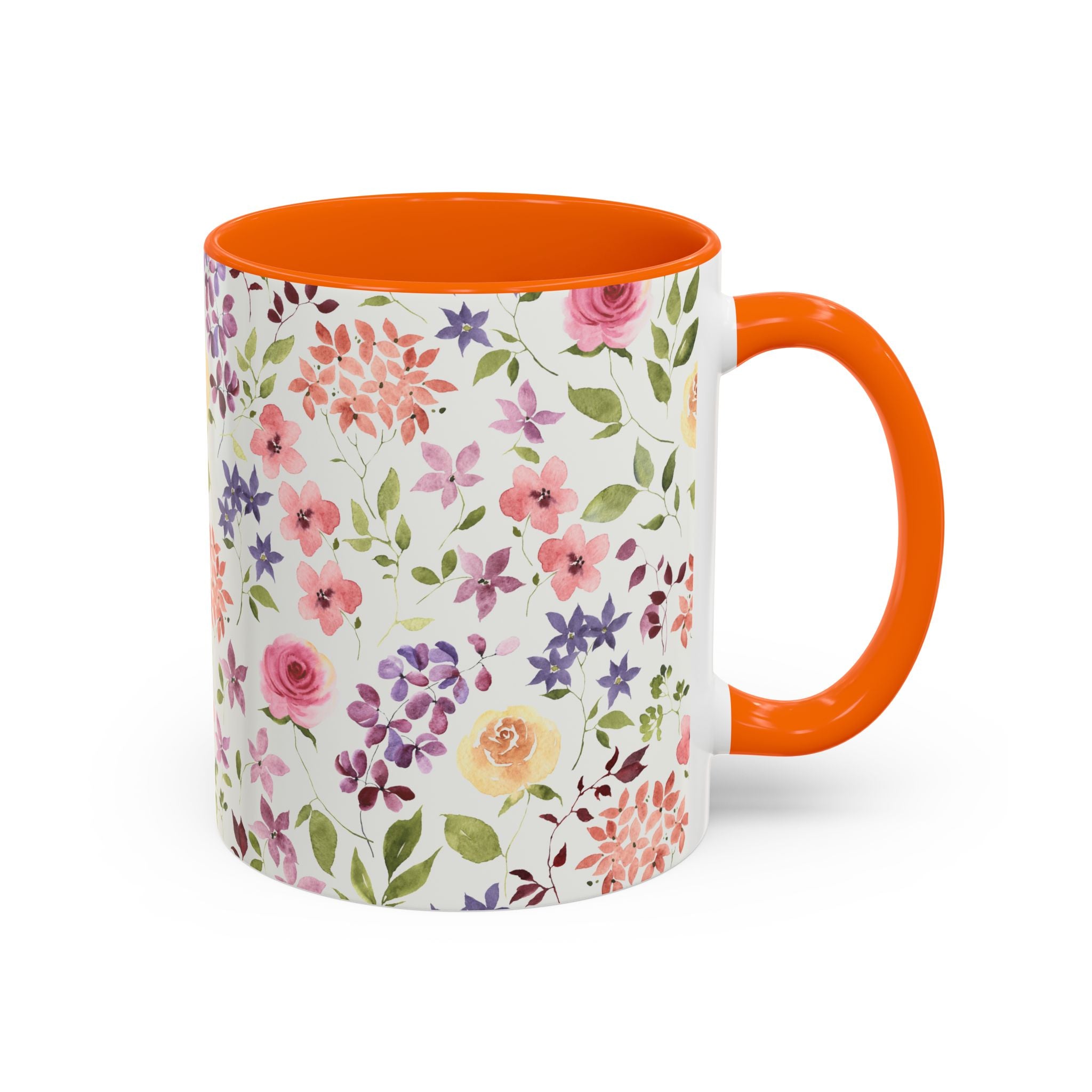 Floral Accent Coffee Mug – Perfect Gift for Tea Lovers, Unique Flower Design, Home Decor, Mother's Day, Birthday Present