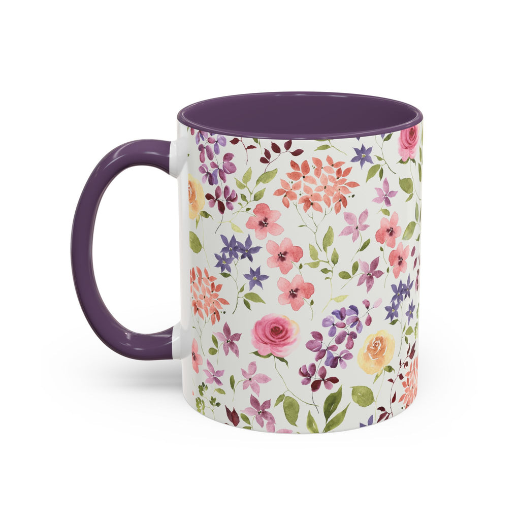 Floral Accent Coffee Mug – Perfect Gift for Tea Lovers, Unique Flower Design, Home Decor, Mother's Day, Birthday Present