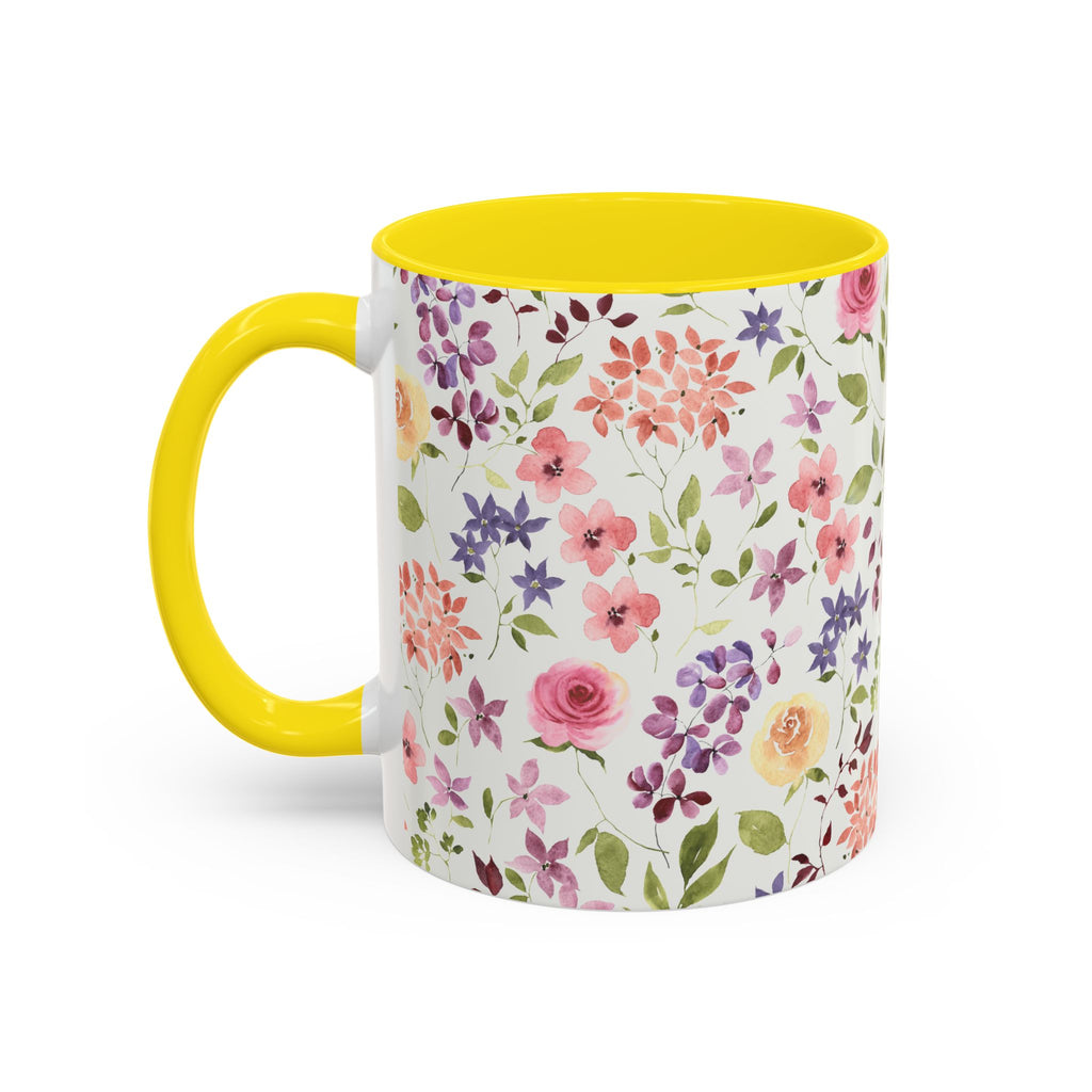 Floral Accent Coffee Mug – Perfect Gift for Tea Lovers, Unique Flower Design, Home Decor, Mother's Day, Birthday Present