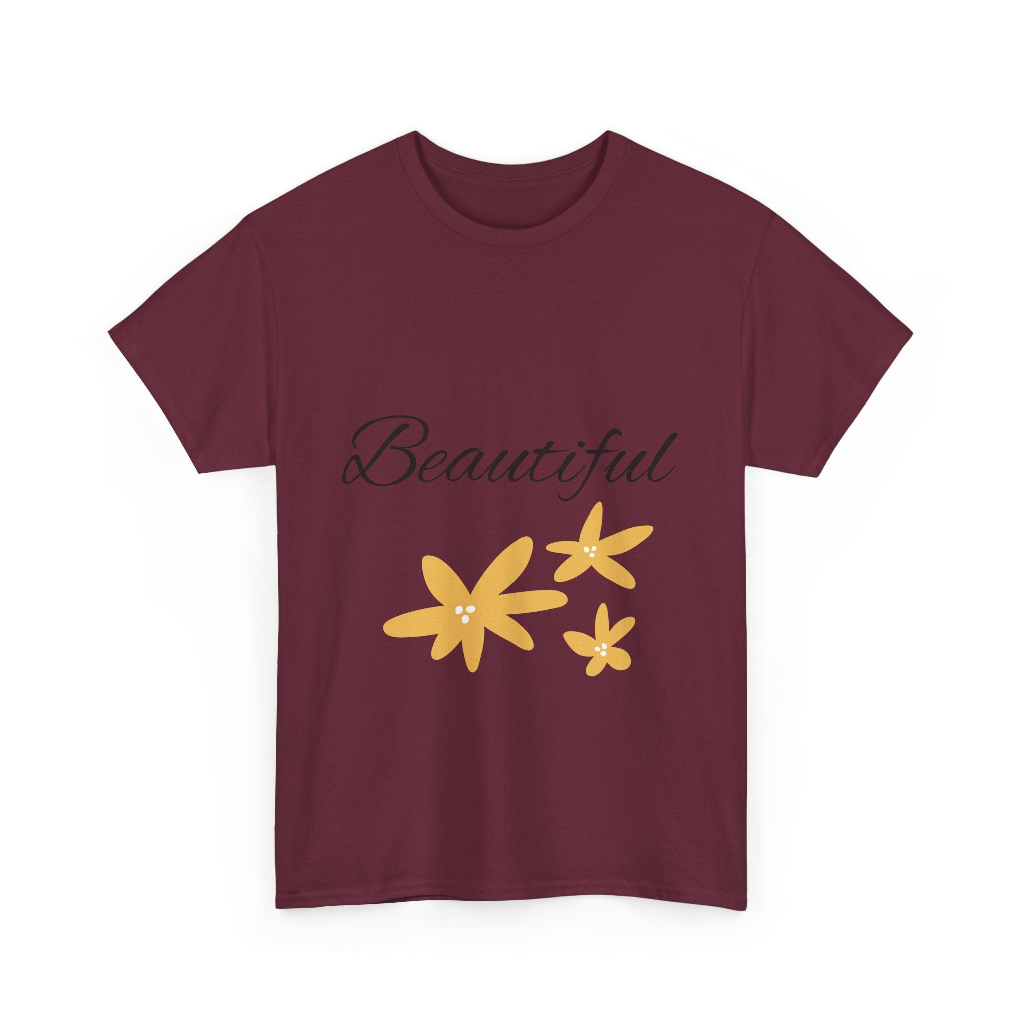 Beautiful Floral Unisex Heavy Cotton Tee, Inspirational Shirt, Gift for Her, Casual Wear, Spring Fashion, Everyday Comfort