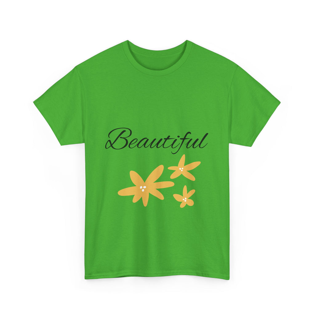 Beautiful Floral Unisex Heavy Cotton Tee, Inspirational Shirt, Gift for Her, Casual Wear, Spring Fashion, Everyday Comfort