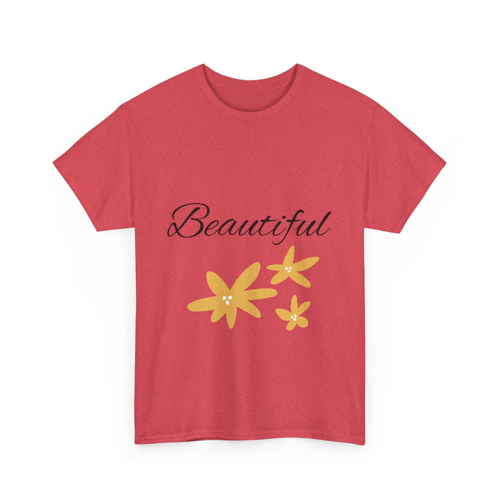 Beautiful Floral Unisex Heavy Cotton Tee, Inspirational Shirt, Gift for Her, Casual Wear, Spring Fashion, Everyday Comfort