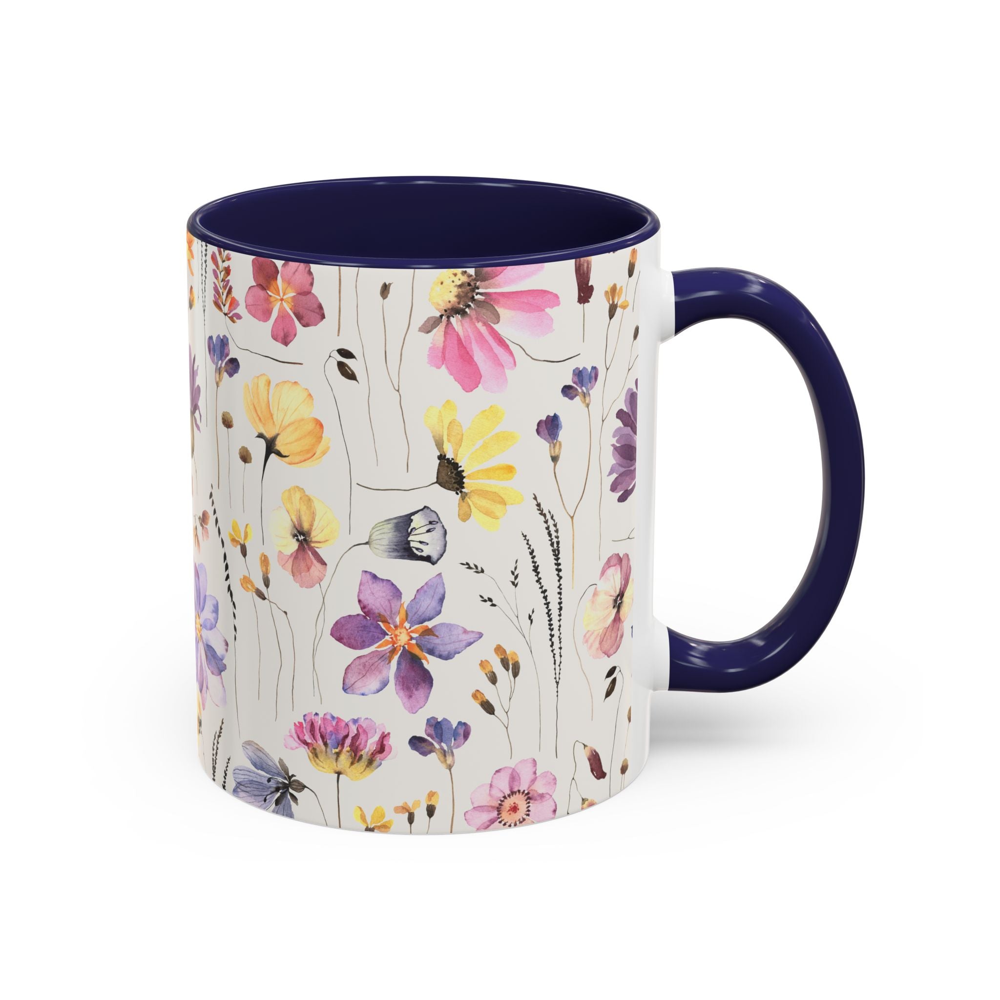 Floral Accent Coffee Mug - Perfect Gift for Nature Lovers, Ideal for Birthdays, Mother's Day, Home Decor, Flower Enthusiasts