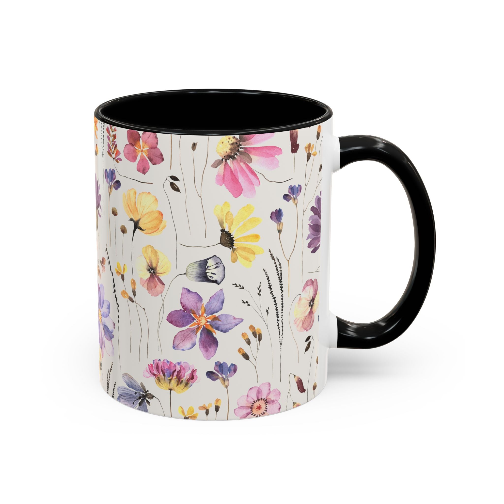 Floral Accent Coffee Mug - Perfect Gift for Nature Lovers, Ideal for Birthdays, Mother's Day, Home Decor, Flower Enthusiasts