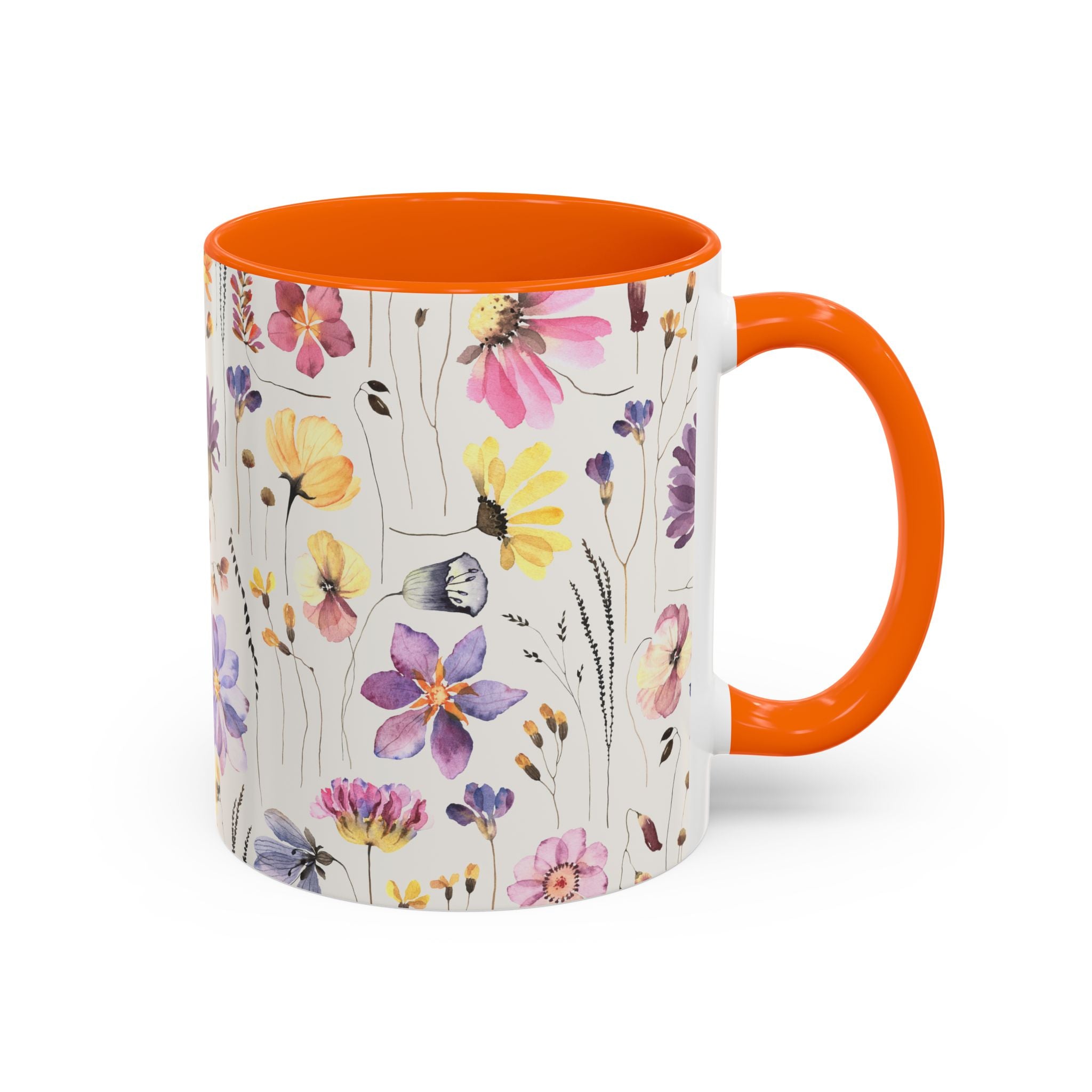 Floral Accent Coffee Mug - Perfect Gift for Nature Lovers, Ideal for Birthdays, Mother's Day, Home Decor, Flower Enthusiasts