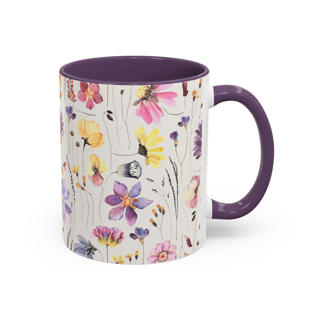 Floral Accent Coffee Mug - Perfect Gift for Nature Lovers, Ideal for Birthdays, Mother's Day, Home Decor, Flower Enthusiasts