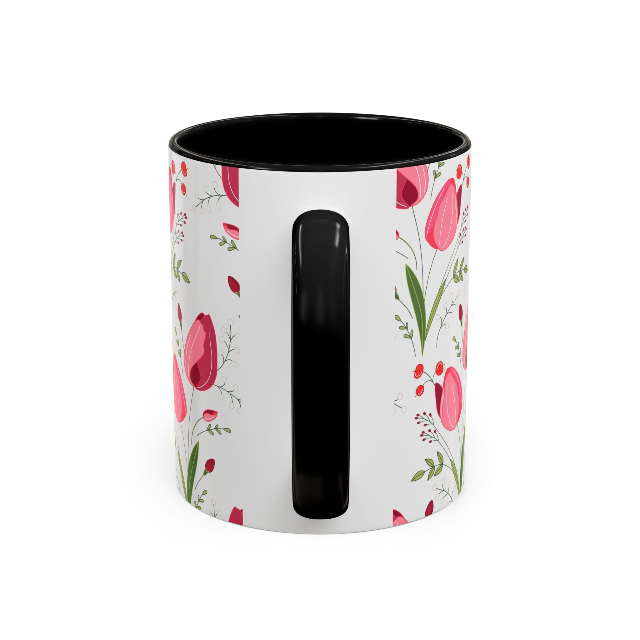Elegant Floral Accent Coffee Mug - 11oz or 15oz, Perfect for Tea Lovers, Mother's Day Gift, Home Decor, Coffee Accessories
