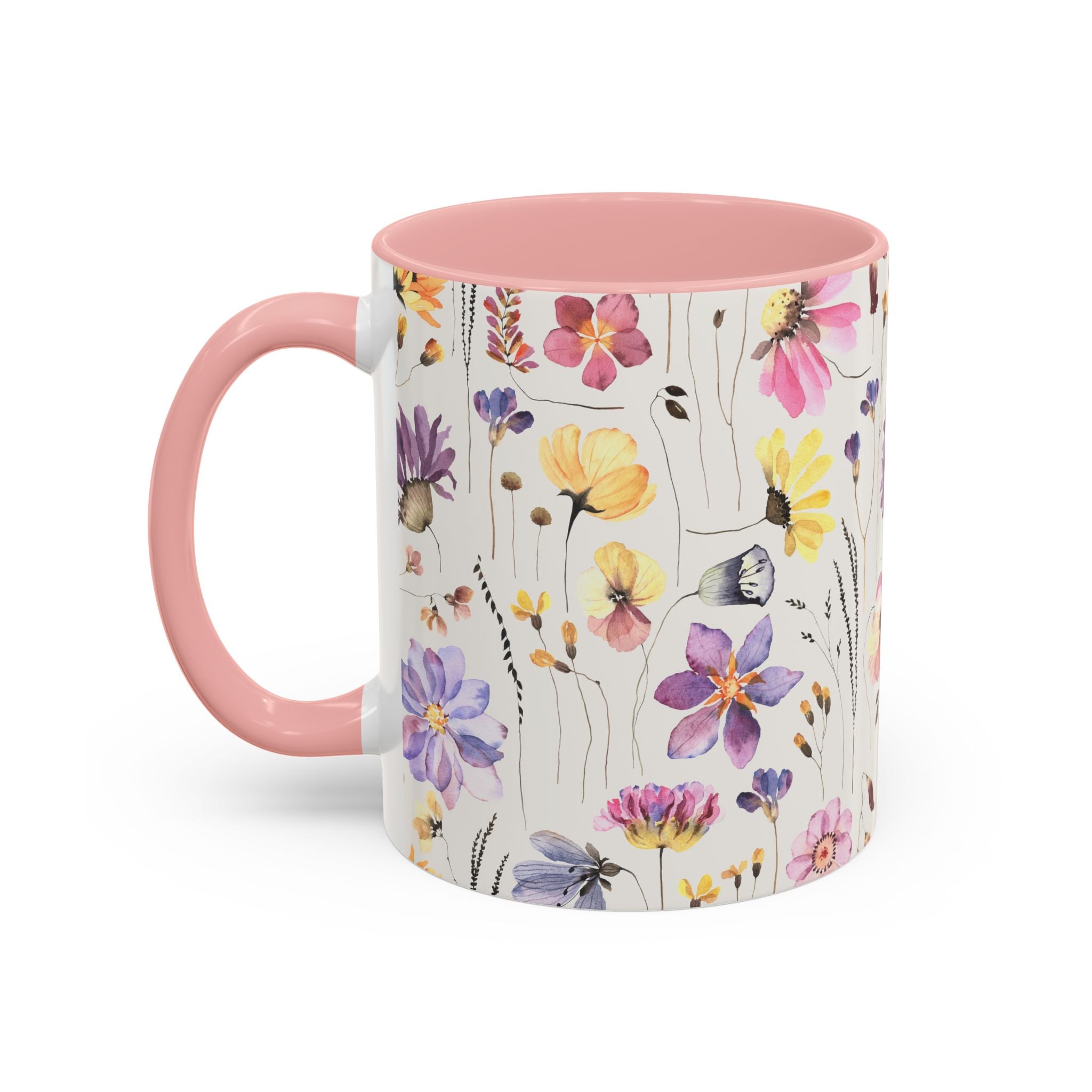 Floral Accent Coffee Mug - Perfect Gift for Nature Lovers, Ideal for Birthdays, Mother's Day, Home Decor, Flower Enthusiasts