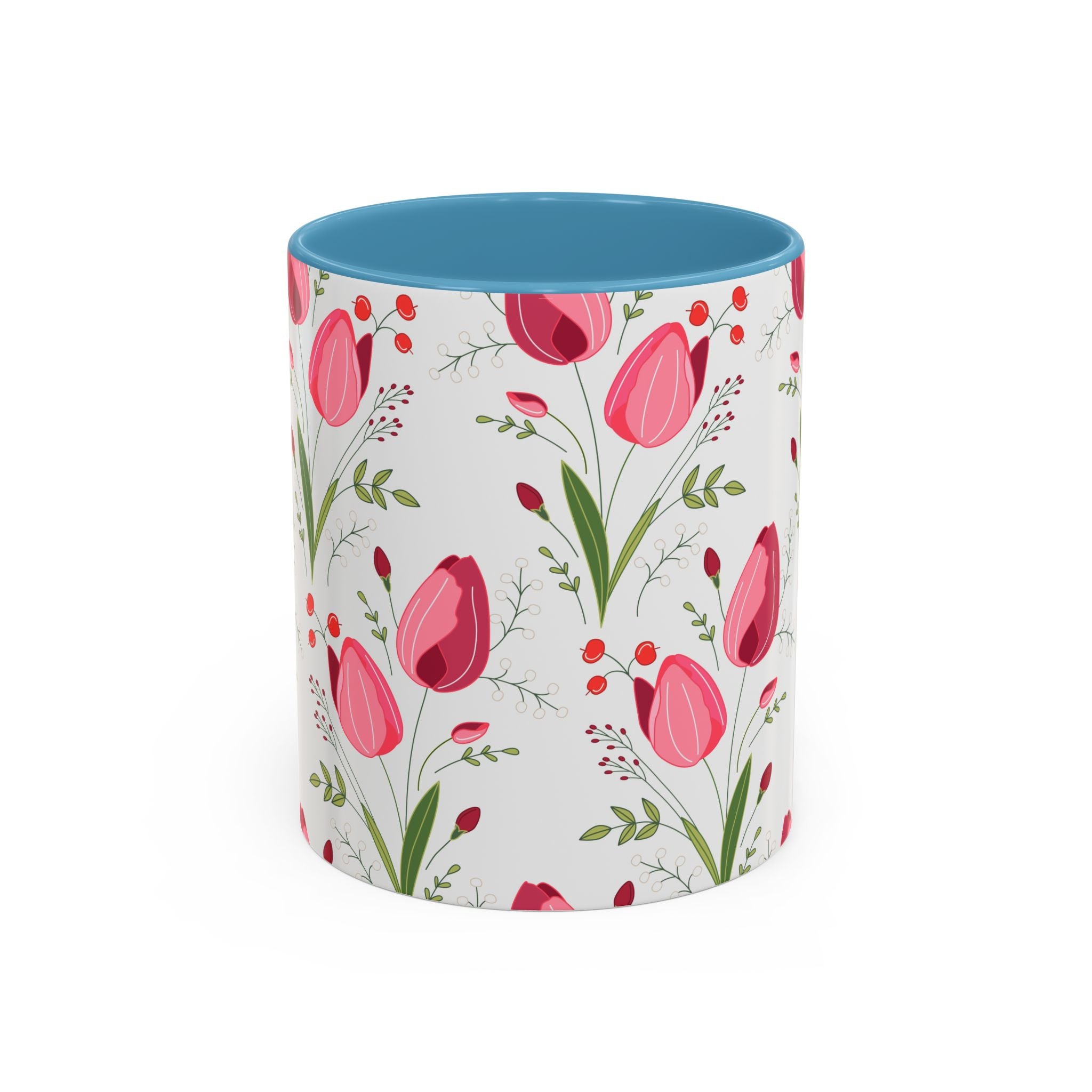 Elegant Floral Accent Coffee Mug - 11oz or 15oz, Perfect for Tea Lovers, Mother's Day Gift, Home Decor, Coffee Accessories