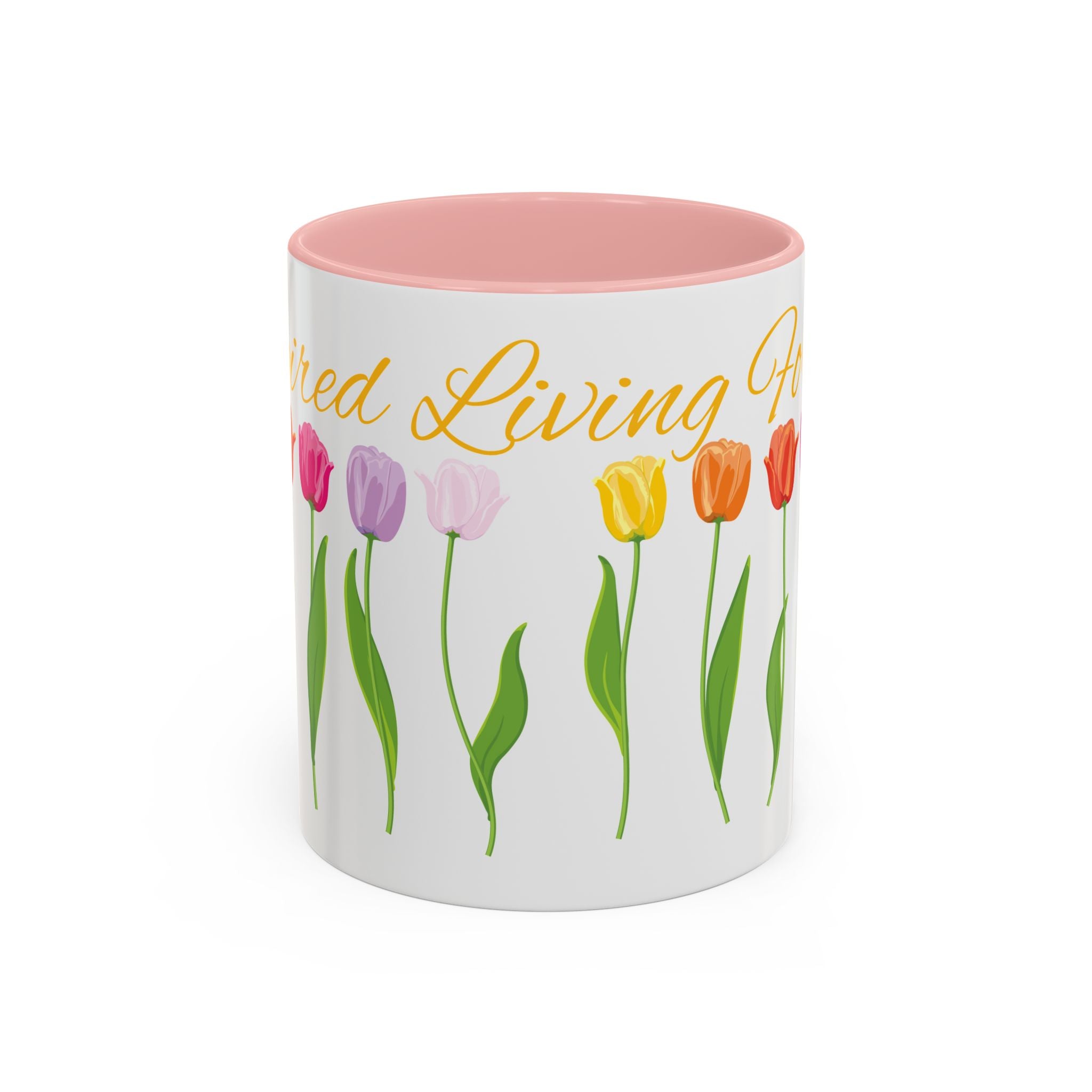 Floral Accent Coffee Mug, Colorful Tulip Design, Spring Gift, Mother's Day, Office Decor, Tea Lover's Cup, Flower Enthusiast