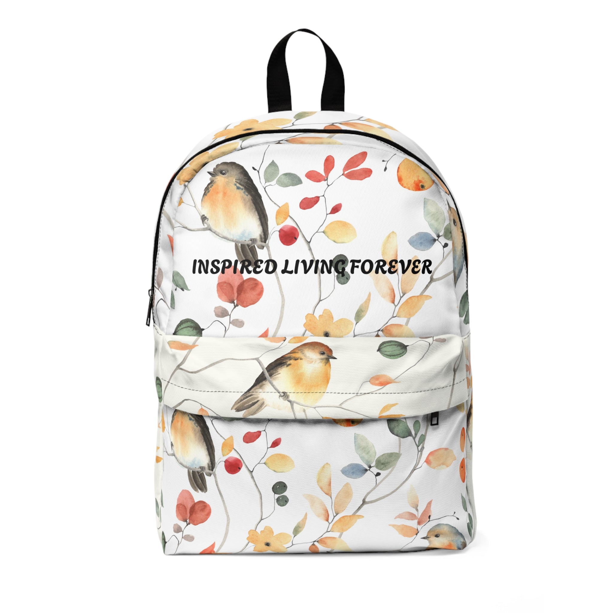 Floral Bird Pattern Unisex Backpack | Stylish Durable School Bag, Everyday Backpack, Travel Accessory, Gift for Nature Lovers