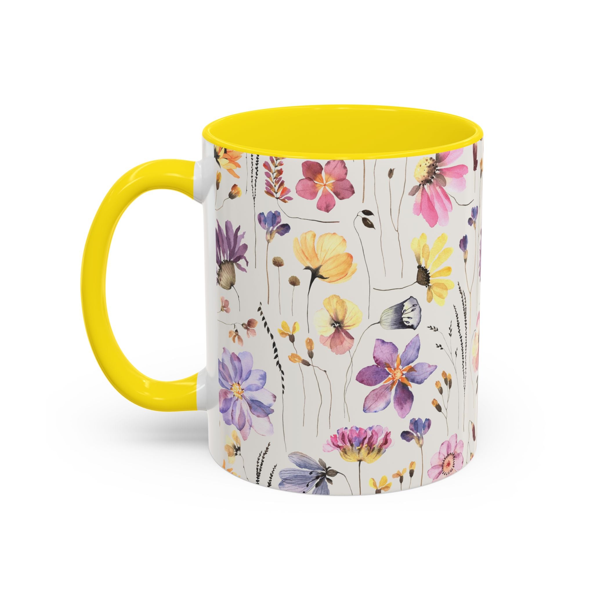 Floral Accent Coffee Mug - Perfect Gift for Nature Lovers, Ideal for Birthdays, Mother's Day, Home Decor, Flower Enthusiasts