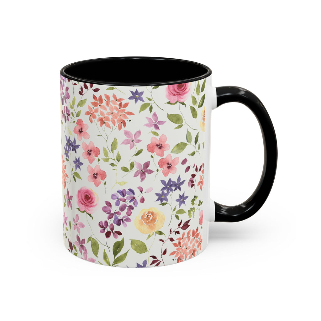 Floral Accent Coffee Mug – Perfect Gift for Tea Lovers, Unique Flower Design, Home Decor, Mother's Day, Birthday Present