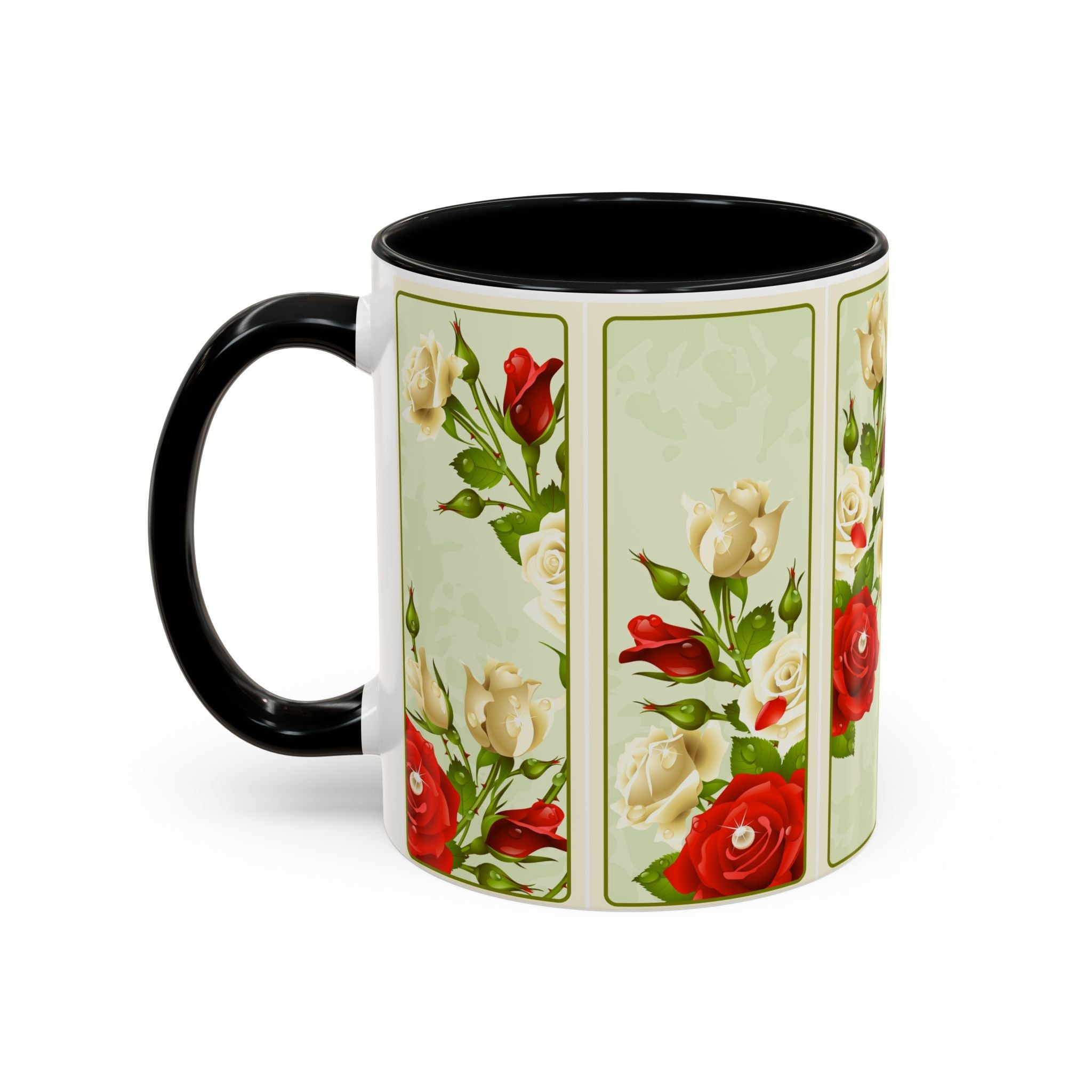 Floral Accent Coffee Mug - Elegant Rose Design, Perfect Gift for Mother's Day, Birthday, Home Decor, Tea Lovers, Vintage Style.