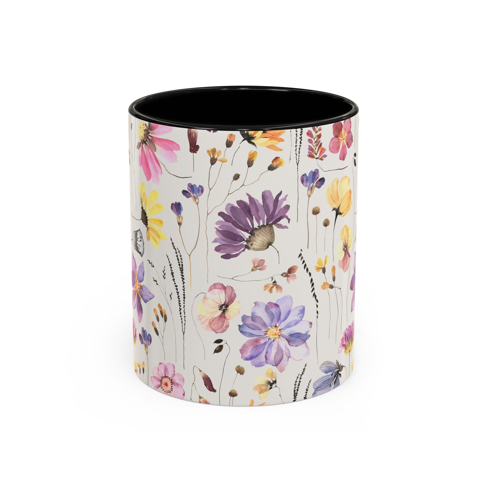 Floral Accent Coffee Mug - Perfect Gift for Nature Lovers, Ideal for Birthdays, Mother's Day, Home Decor, Flower Enthusiasts