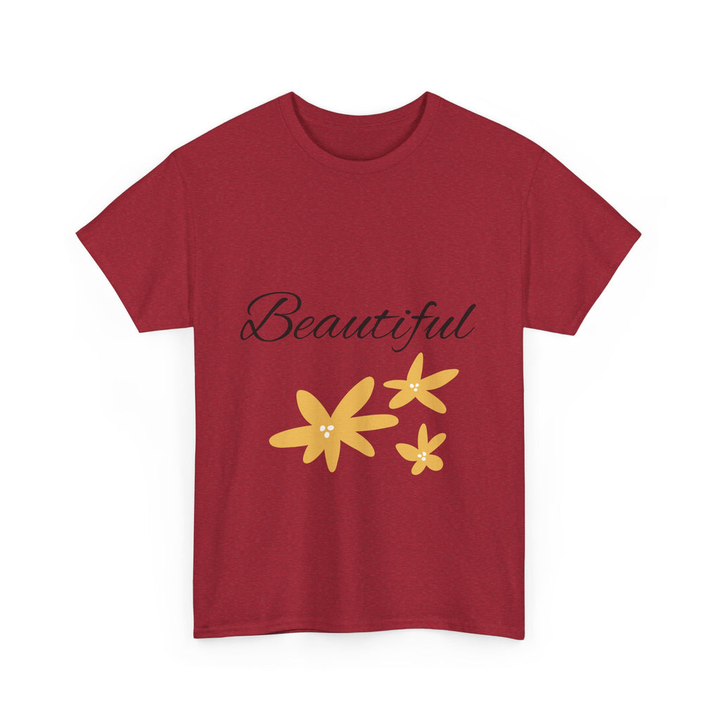 Beautiful Floral Unisex Heavy Cotton Tee, Inspirational Shirt, Gift for Her, Casual Wear, Spring Fashion, Everyday Comfort