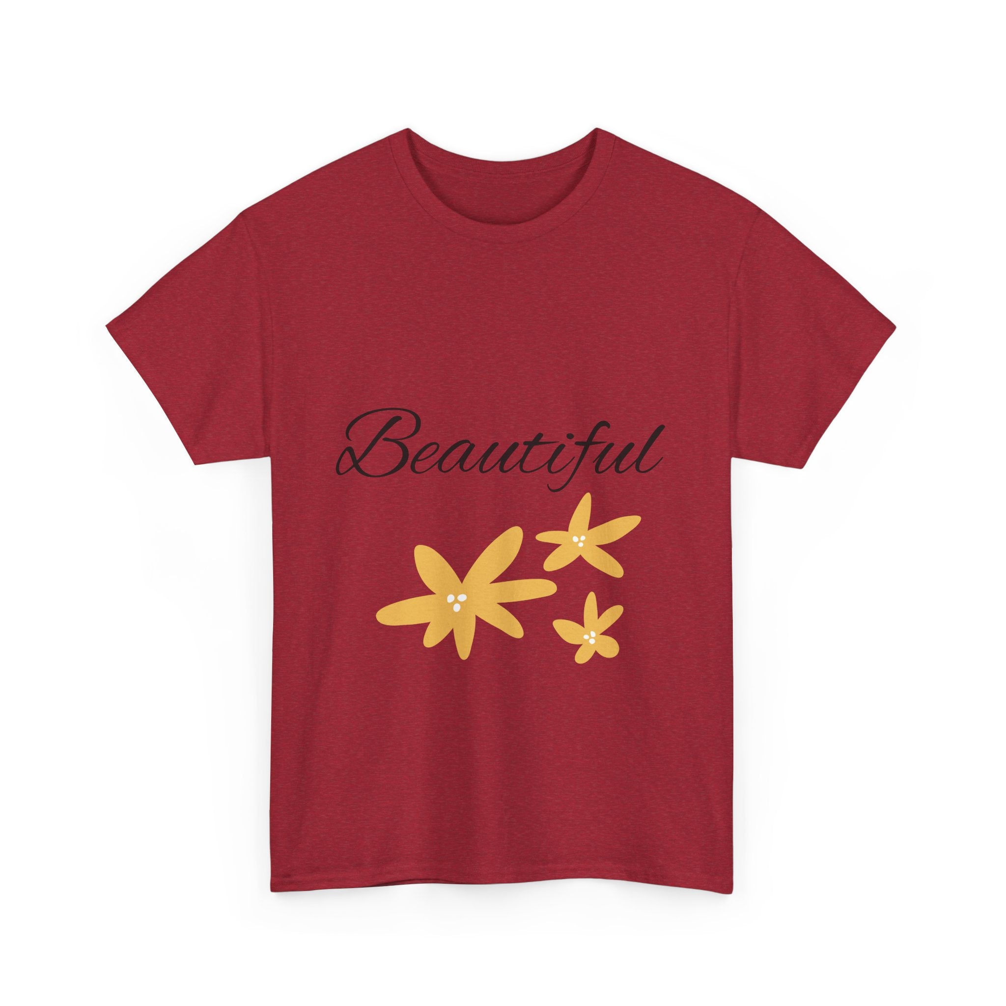 Beautiful Floral Unisex Heavy Cotton Tee, Inspirational Shirt, Gift for Her, Casual Wear, Spring Fashion, Everyday Comfort