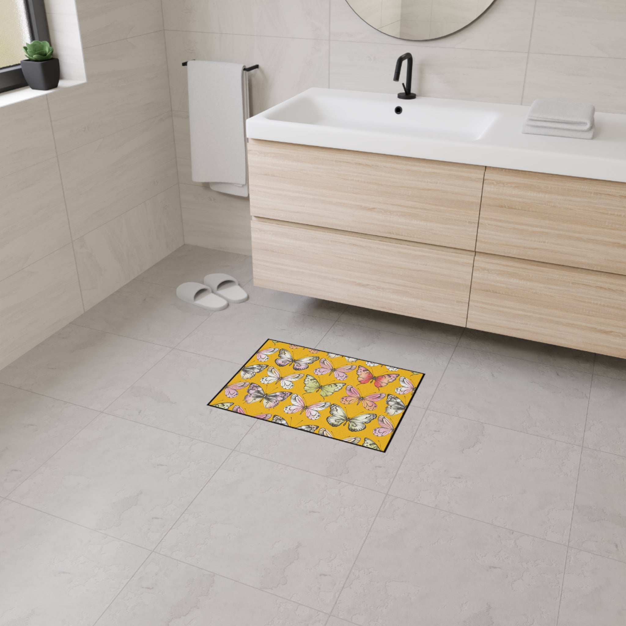 Butterfly Design Heavy Duty Floor Mat, Welcome Mat, Kitchen Rug, Home Decor, Butterfly Gifts, Spring Decor