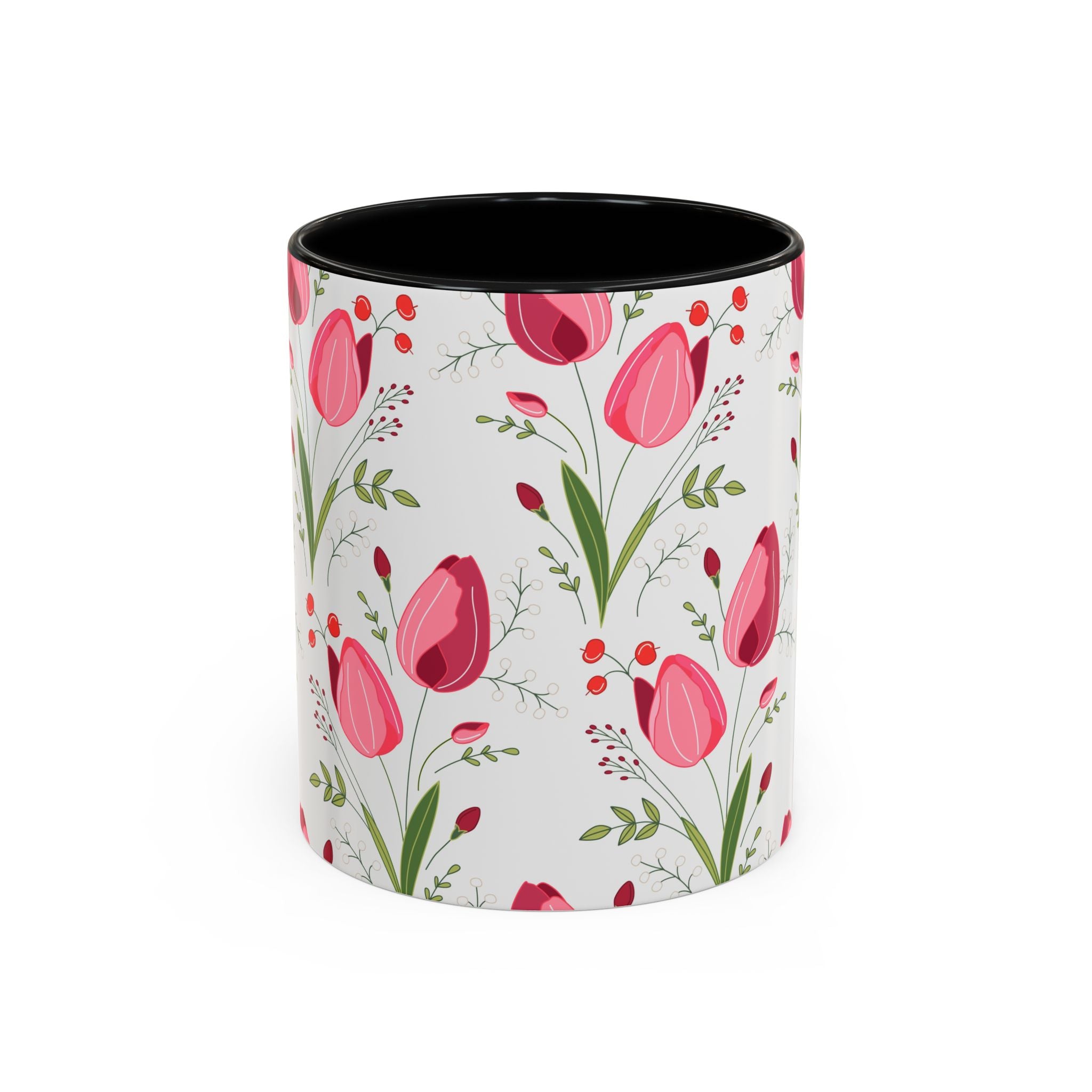 Elegant Floral Accent Coffee Mug - 11oz or 15oz, Perfect for Tea Lovers, Mother's Day Gift, Home Decor, Coffee Accessories