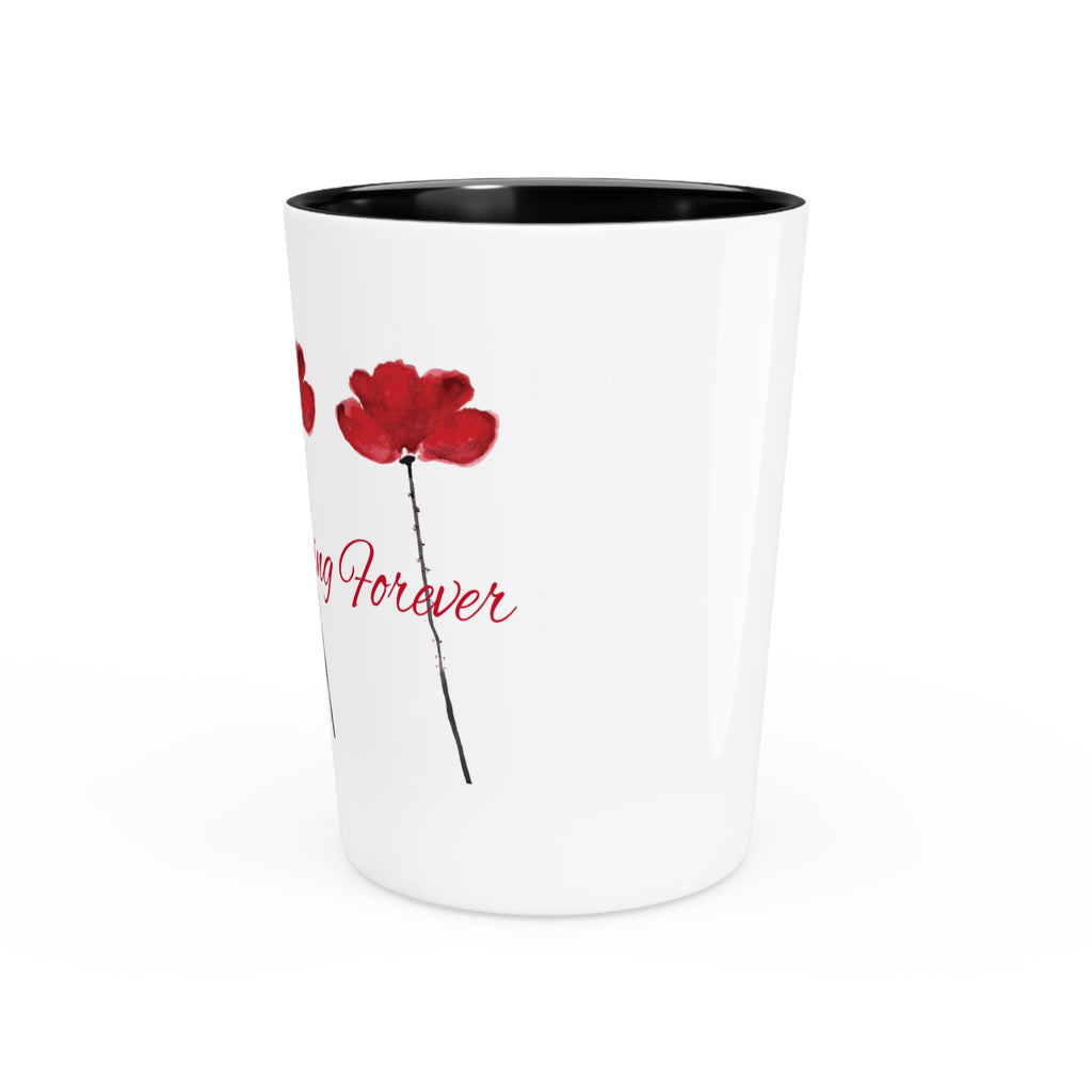 Floral Glass with Red Poppies, Housewarming, Wedding Favors, Party Decor