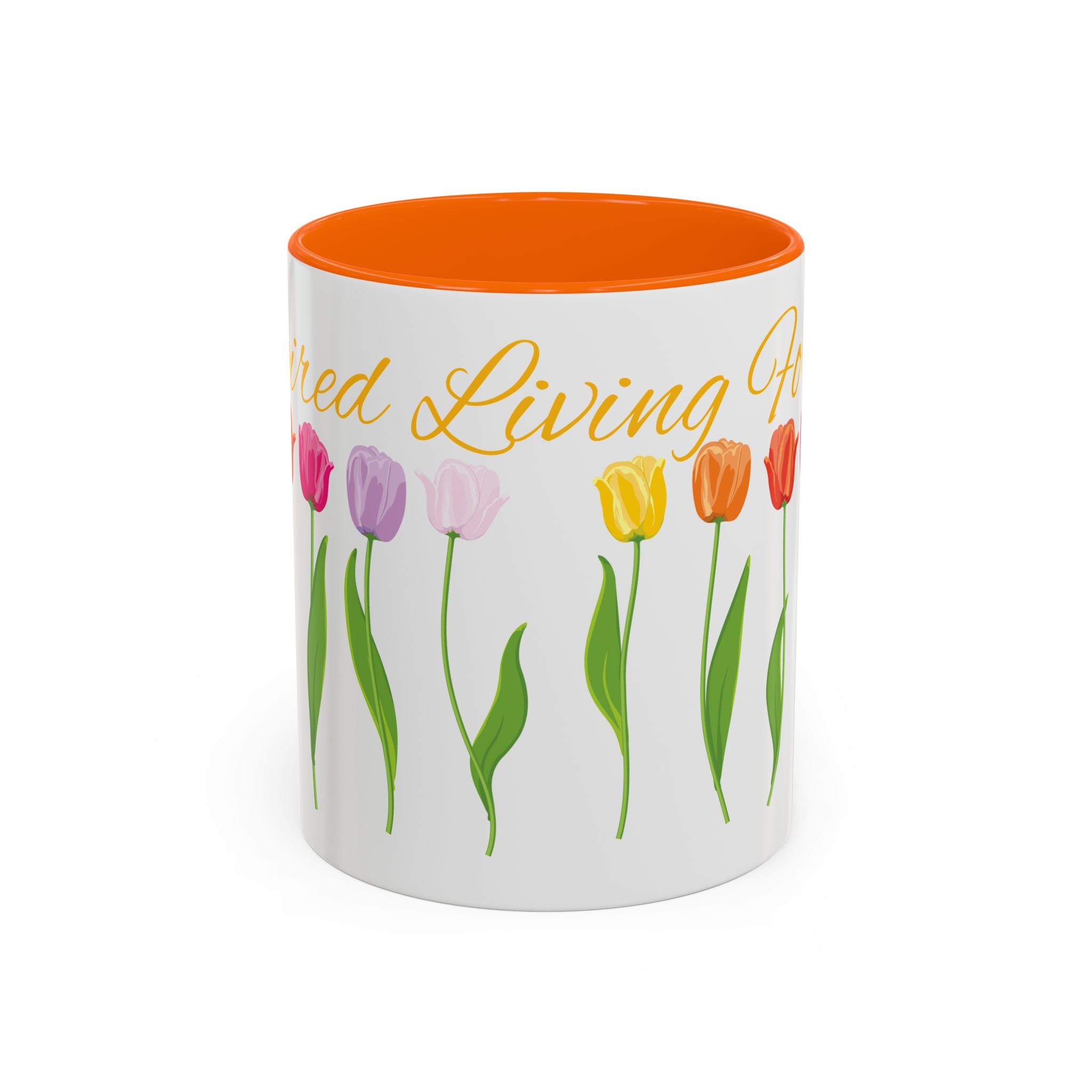 Floral Accent Coffee Mug, Colorful Tulip Design, Spring Gift, Mother's Day, Office Decor, Tea Lover's Cup, Flower Enthusiast