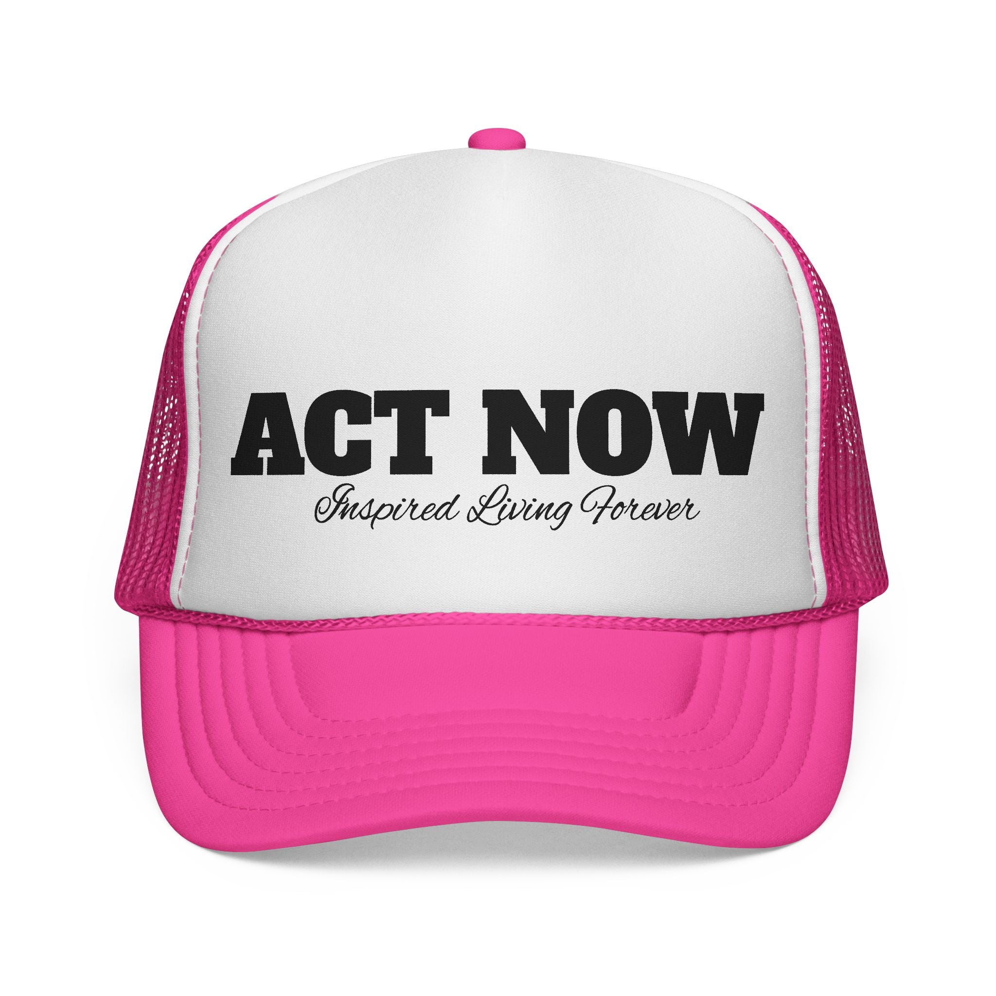 Eye-Catching "Act Now" Trucker Cap, Fun Hat for Festivals, Summer Style, Statement Accessory, Gift for Trendsetters