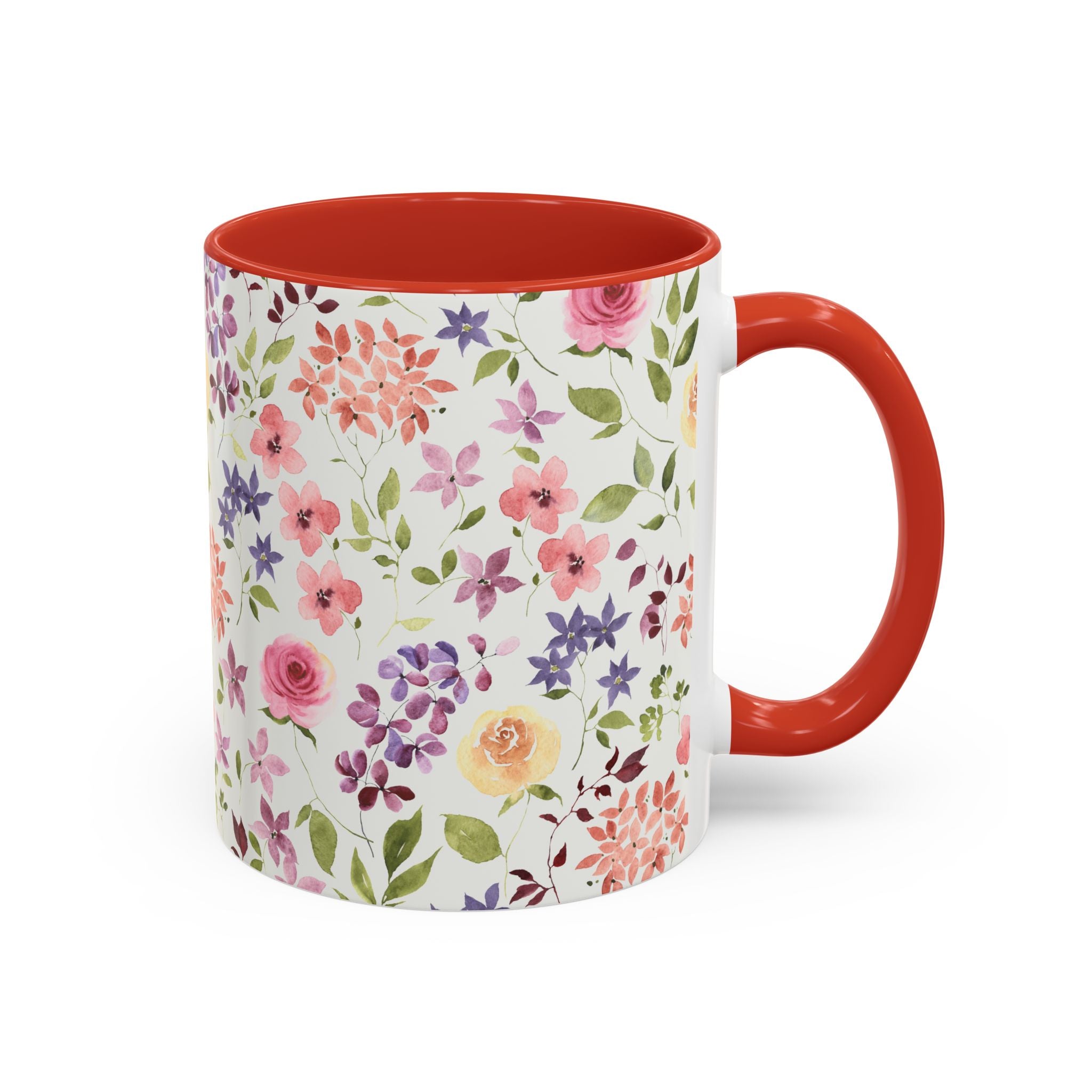 Floral Accent Coffee Mug – Perfect Gift for Tea Lovers, Unique Flower Design, Home Decor, Mother's Day, Birthday Present