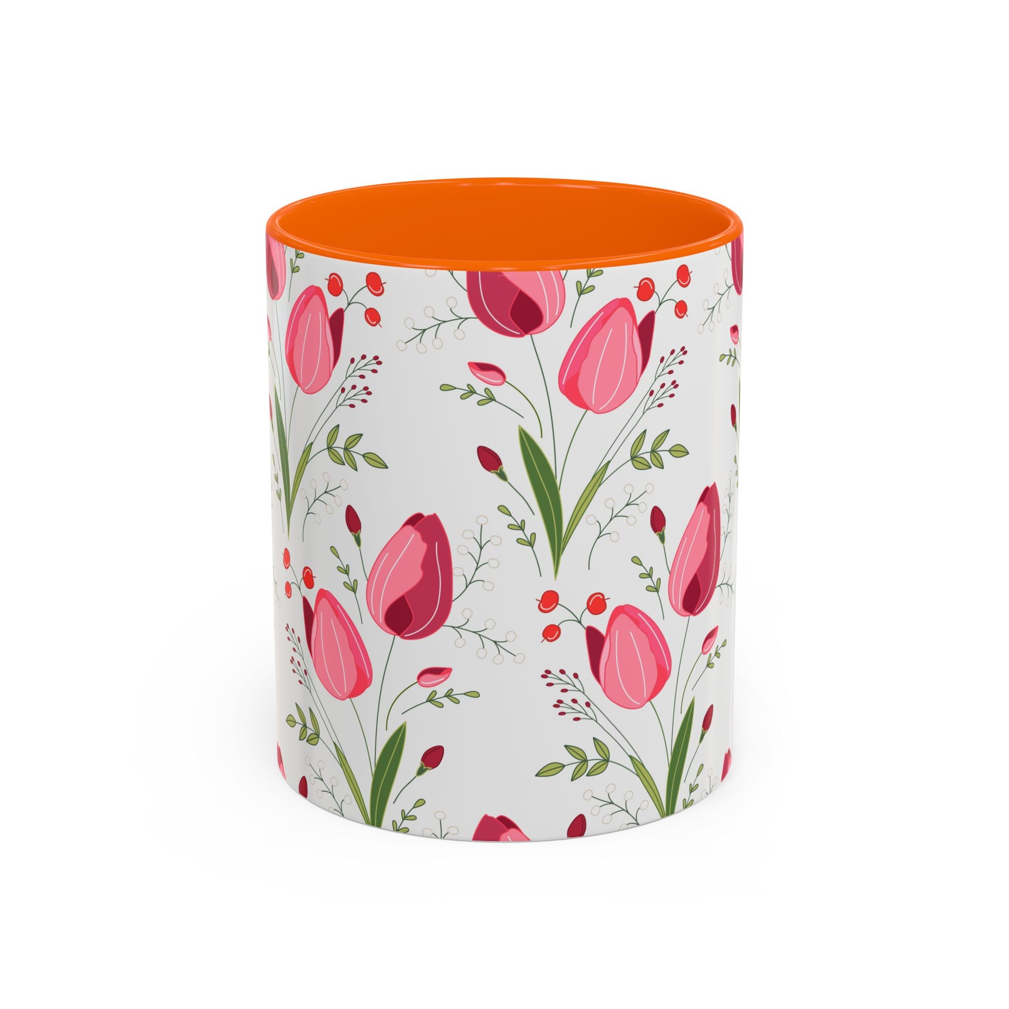 Elegant Floral Accent Coffee Mug - 11oz or 15oz, Perfect for Tea Lovers, Mother's Day Gift, Home Decor, Coffee Accessories