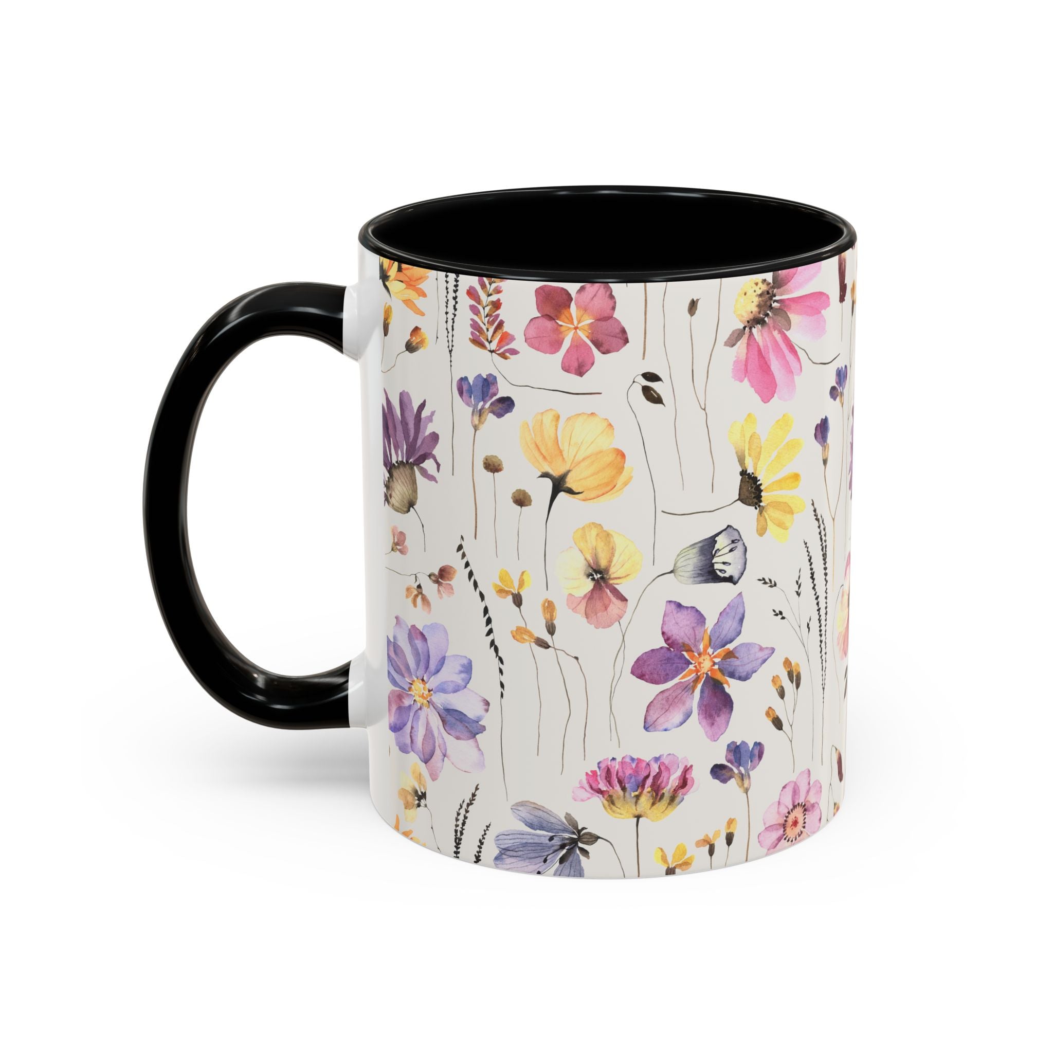 Floral Accent Coffee Mug - Perfect Gift for Nature Lovers, Ideal for Birthdays, Mother's Day, Home Decor, Flower Enthusiasts