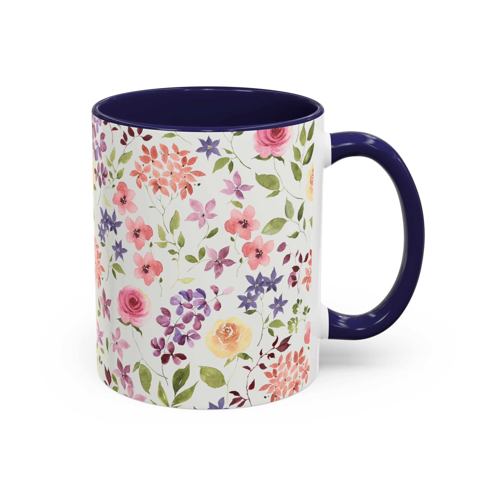 Floral Accent Coffee Mug – Perfect Gift for Tea Lovers, Unique Flower Design, Home Decor, Mother's Day, Birthday Present