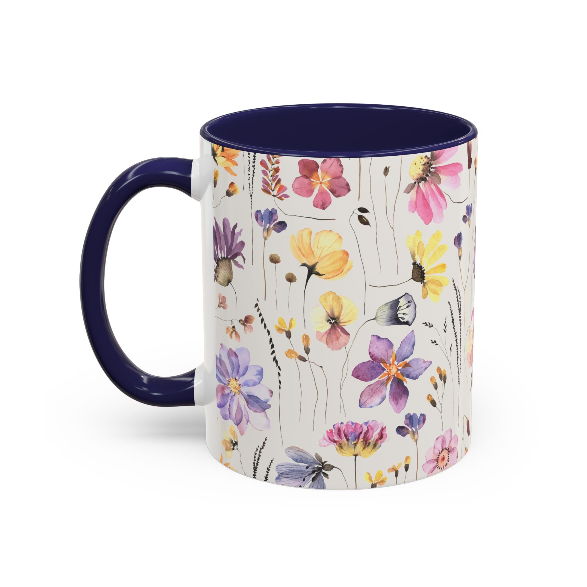 Floral Accent Coffee Mug - Perfect Gift for Nature Lovers, Ideal for Birthdays, Mother's Day, Home Decor, Flower Enthusiasts