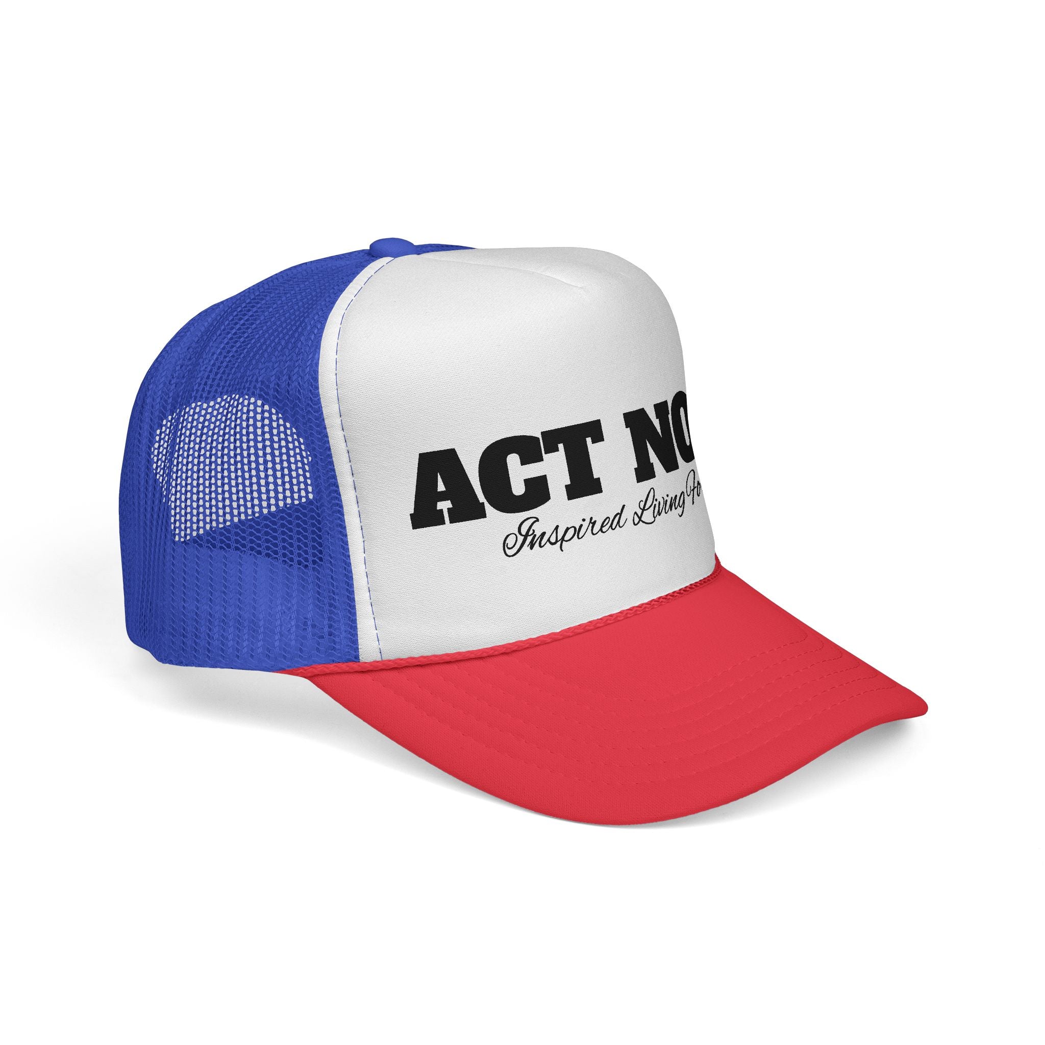Eye-Catching "Act Now" Trucker Cap, Fun Hat for Festivals, Summer Style, Statement Accessory, Gift for Trendsetters