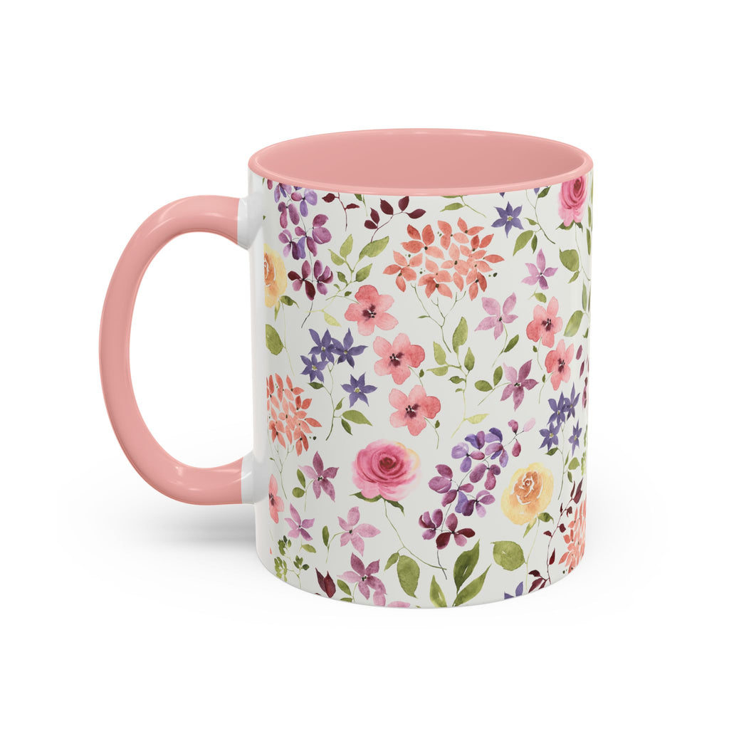 Floral Accent Coffee Mug – Perfect Gift for Tea Lovers, Unique Flower Design, Home Decor, Mother's Day, Birthday Present