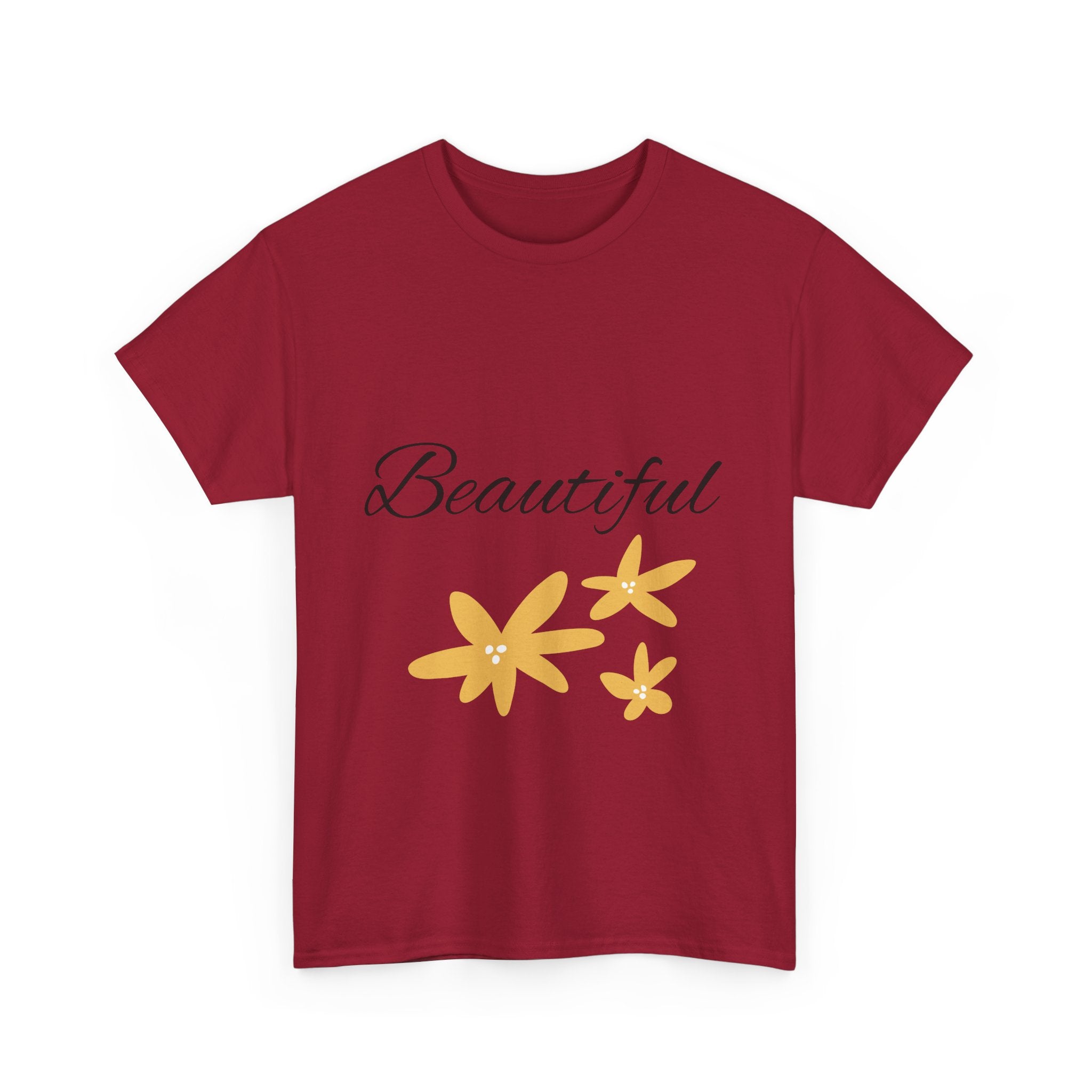 Beautiful Floral Unisex Heavy Cotton Tee, Inspirational Shirt, Gift for Her, Casual Wear, Spring Fashion, Everyday Comfort