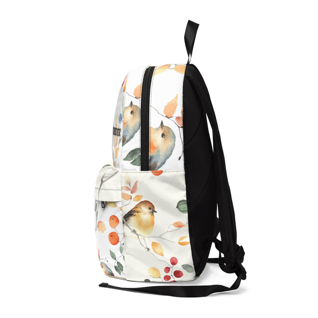 Floral Bird Pattern Unisex Backpack | Stylish Durable School Bag, Everyday Backpack, Travel Accessory, Gift for Nature Lovers