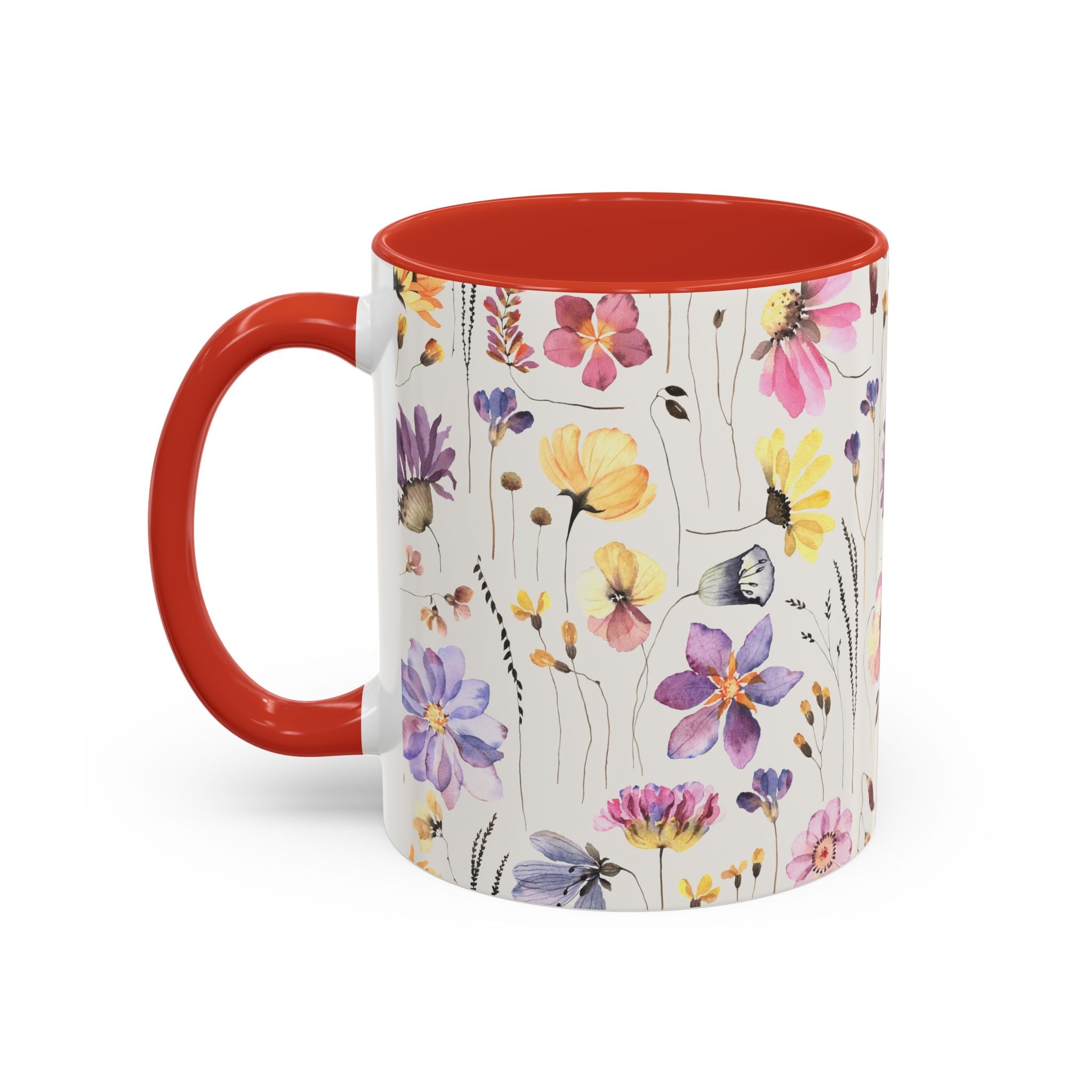 Floral Accent Coffee Mug - Perfect Gift for Nature Lovers, Ideal for Birthdays, Mother's Day, Home Decor, Flower Enthusiasts