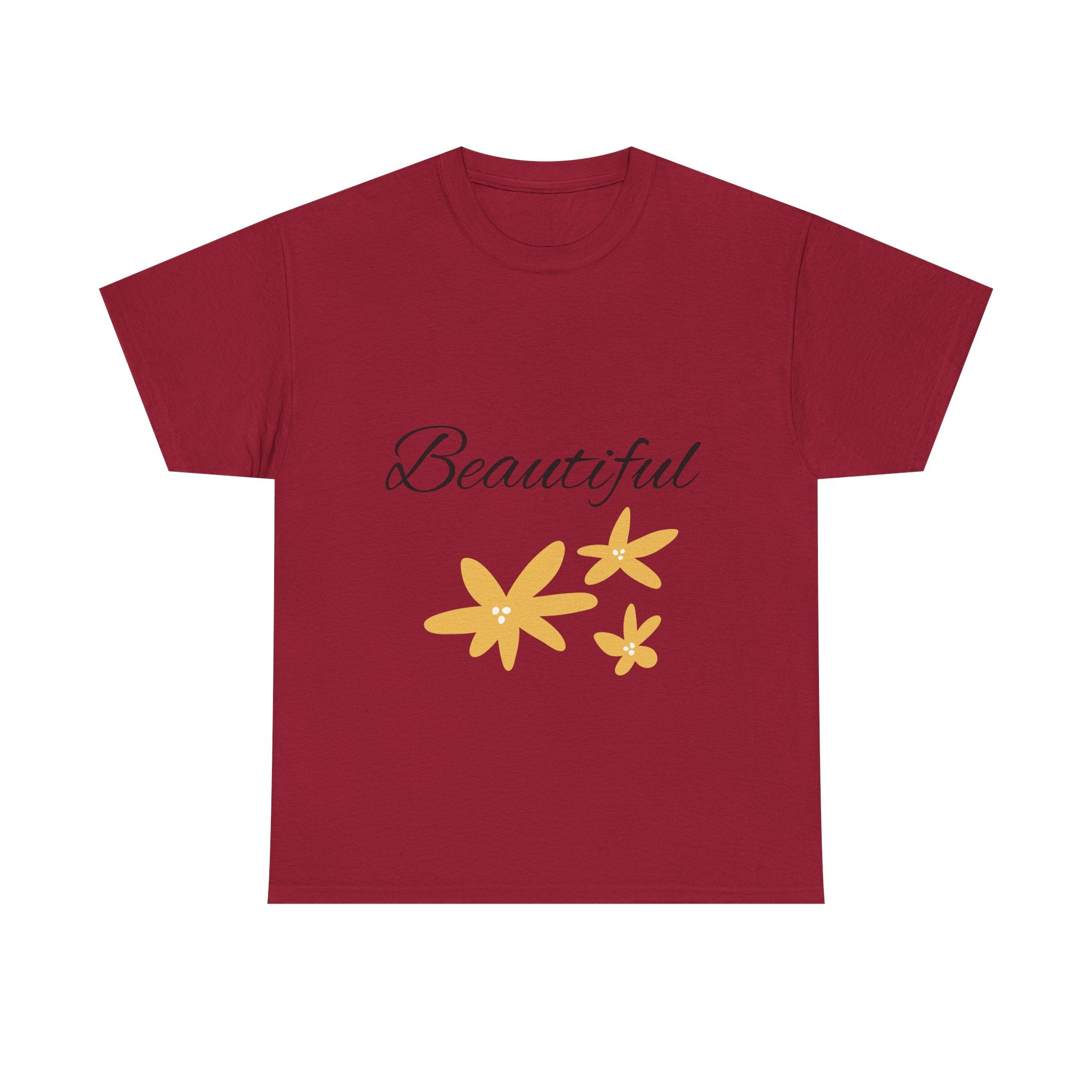 Beautiful Floral Unisex Heavy Cotton Tee, Inspirational Shirt, Gift for Her, Casual Wear, Spring Fashion, Everyday Comfort